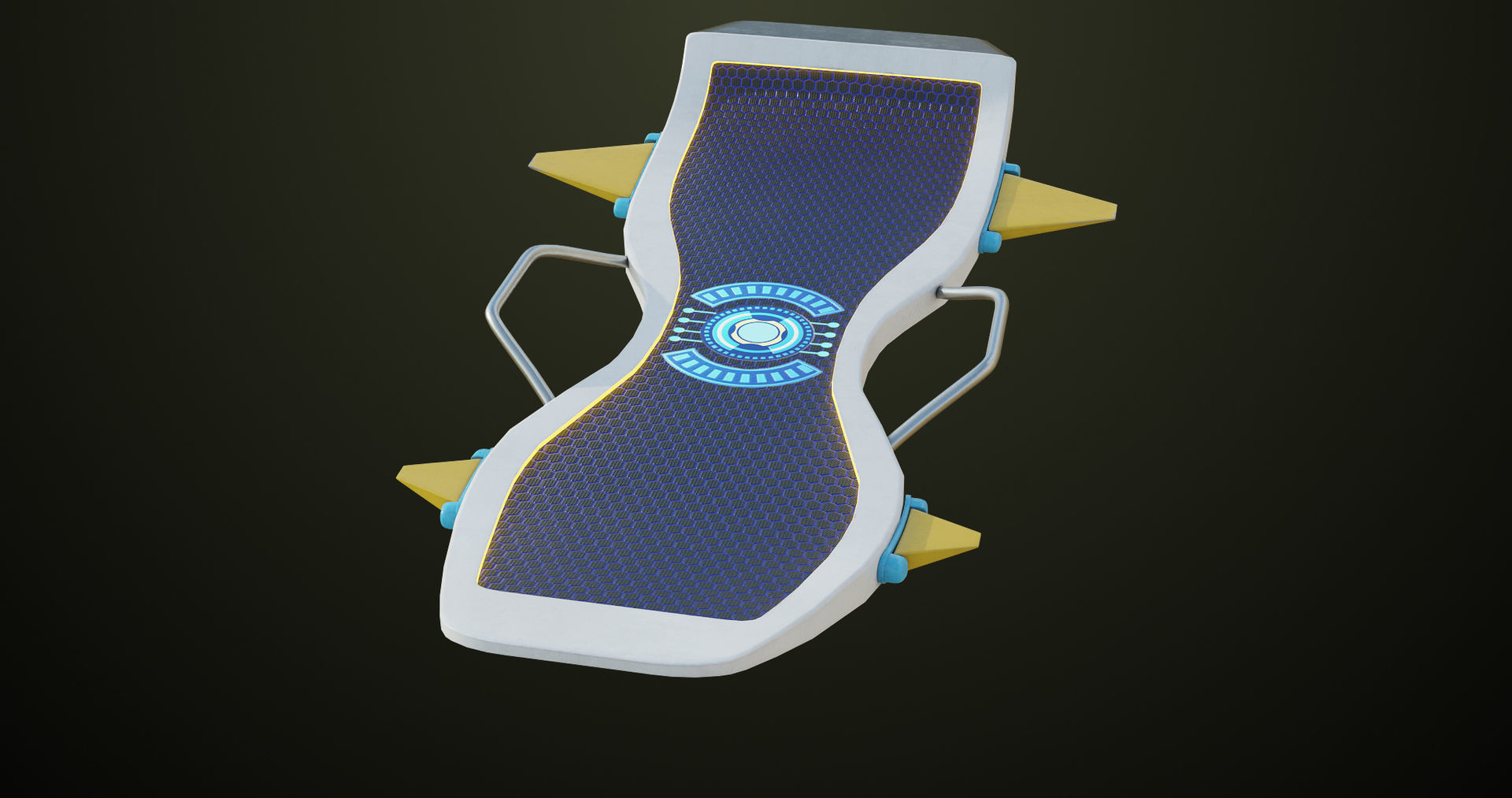  Sci Fi Hoverboard 7 All PBR Unity UE Textures Included Low-poly 3D model_9
