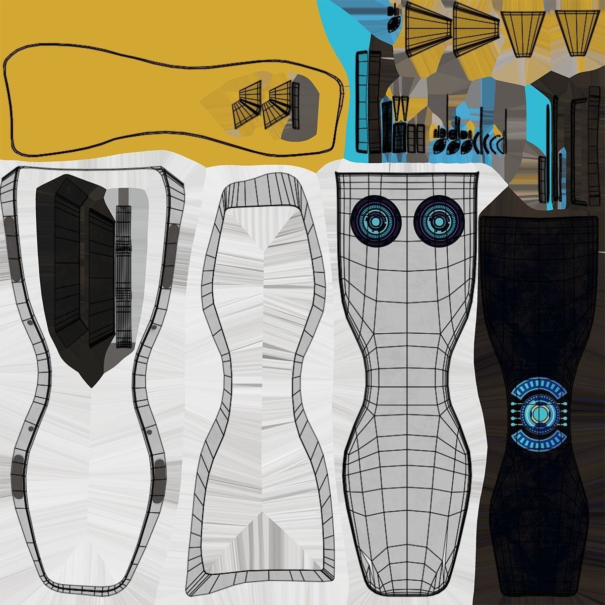  Sci Fi Hoverboard 7 All PBR Unity UE Textures Included Low-poly 3D model_24