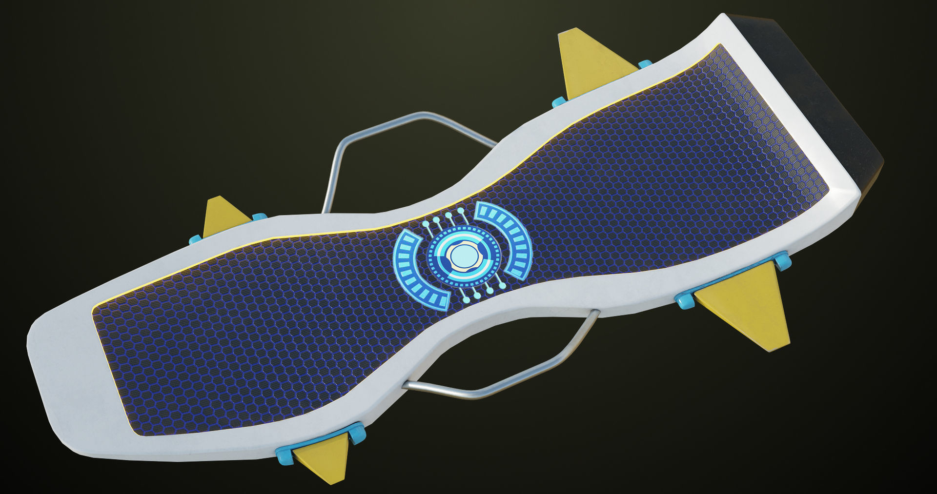  Sci Fi Hoverboard 7 All PBR Unity UE Textures Included Low-poly 3D model_1