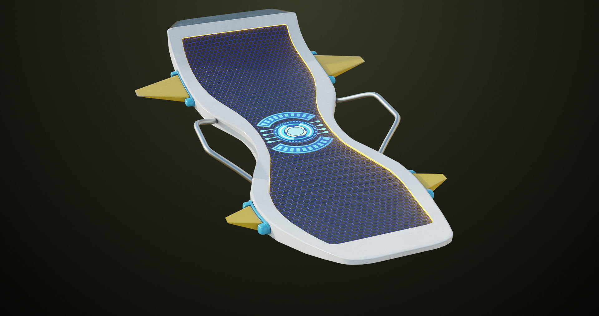  Sci Fi Hoverboard 7 All PBR Unity UE Textures Included Low-poly 3D model_10