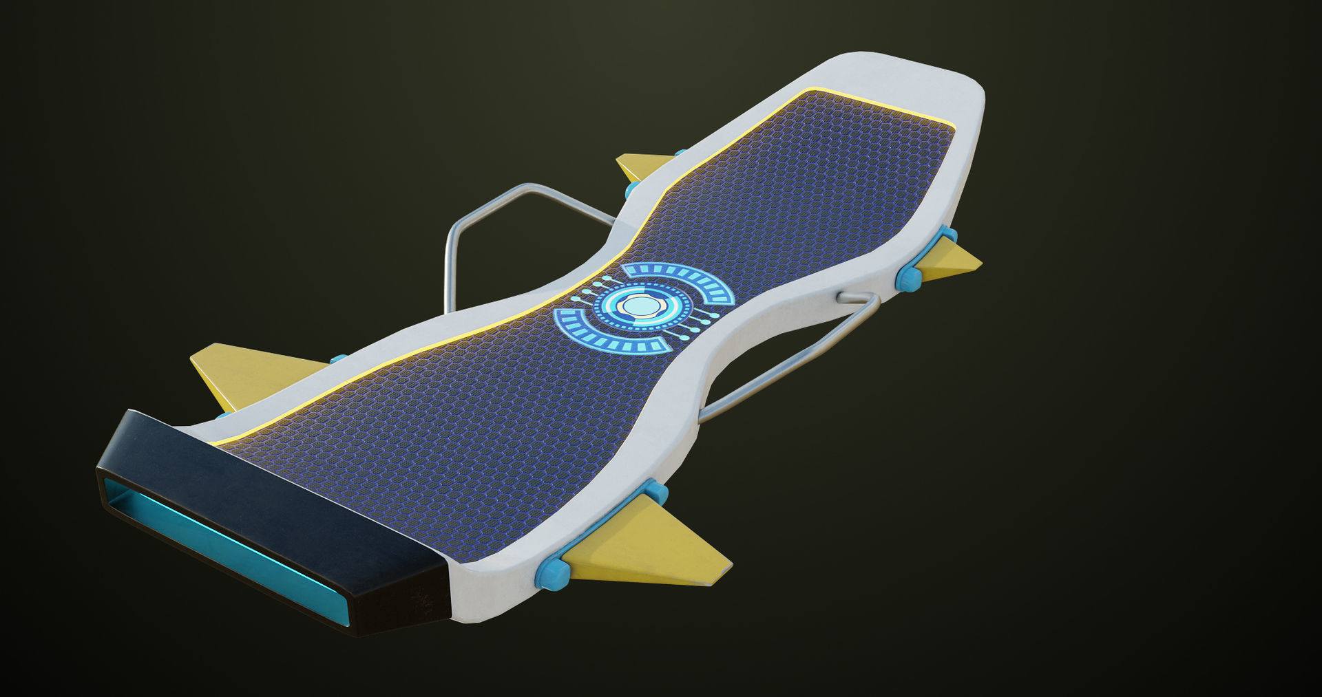  Sci Fi Hoverboard 7 All PBR Unity UE Textures Included Low-poly 3D model_6