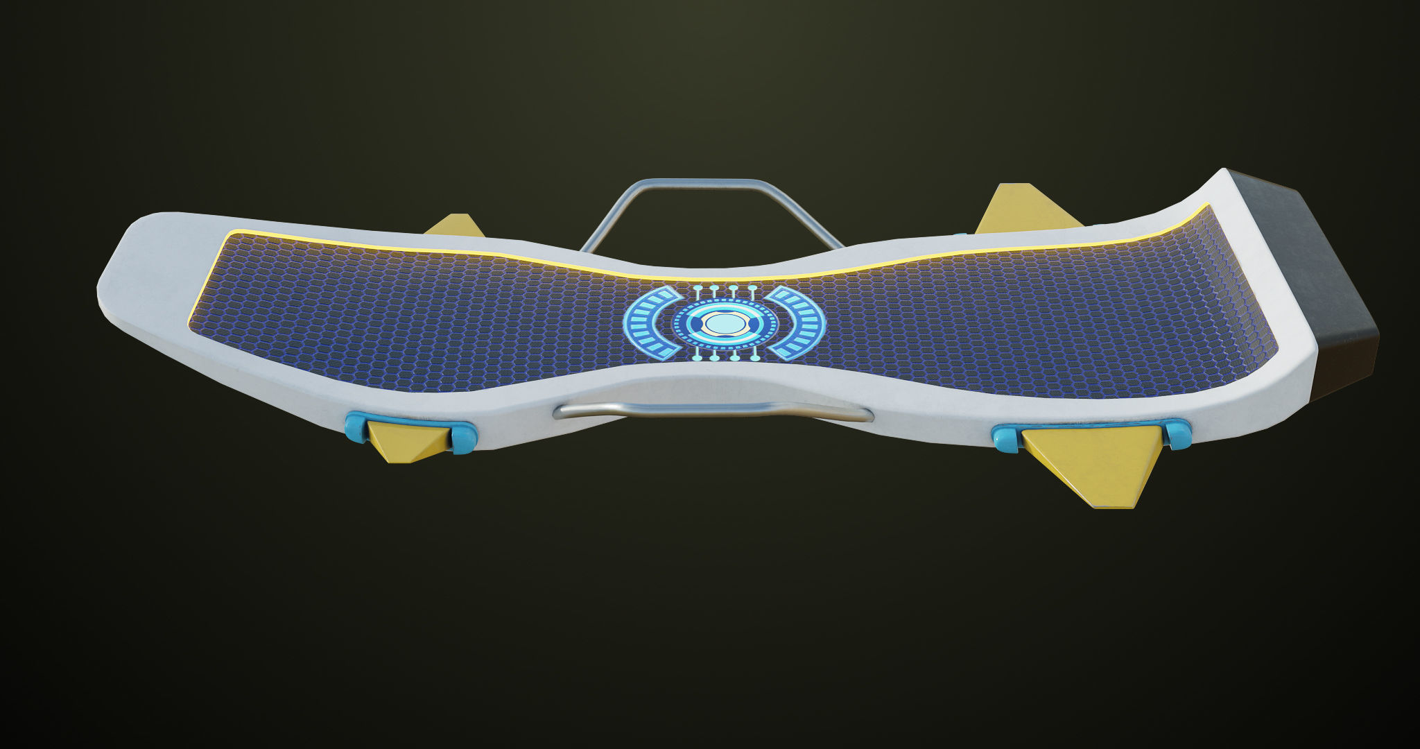  Sci Fi Hoverboard 7 All PBR Unity UE Textures Included Low-poly 3D model_3