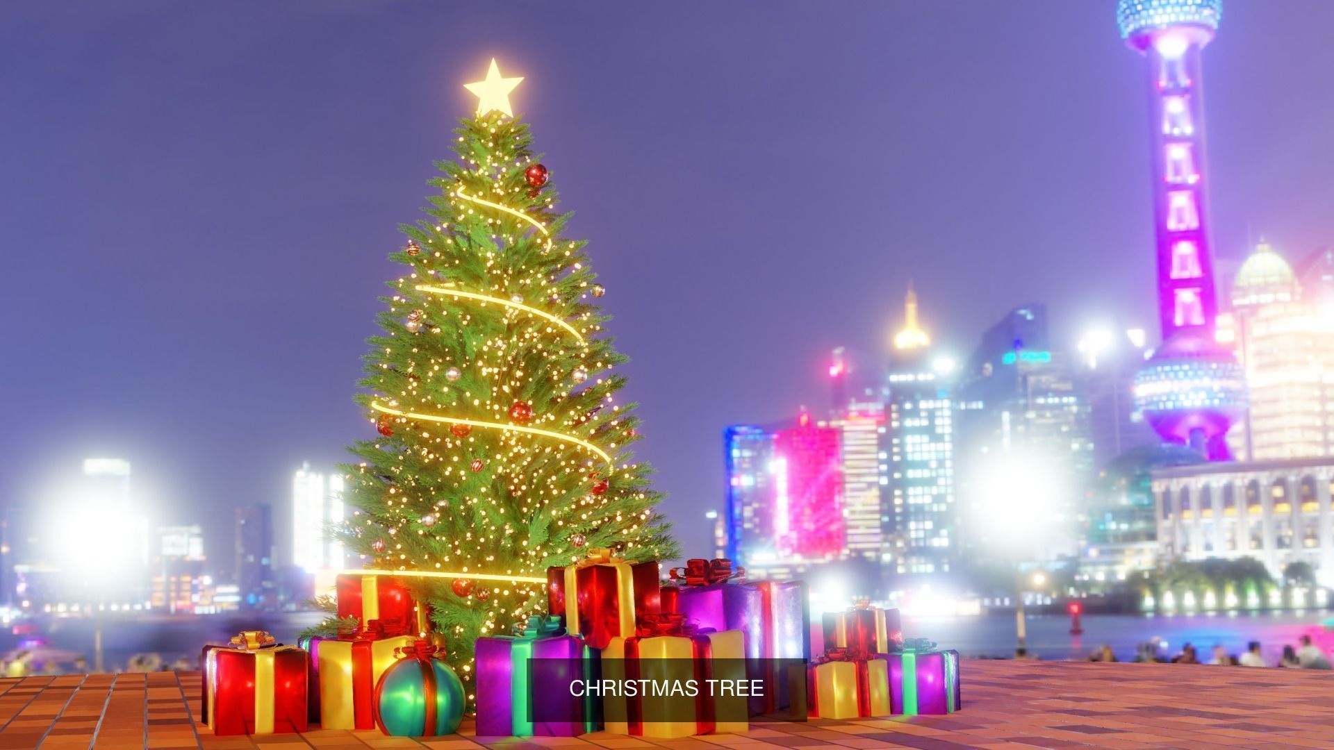 CHRISTMAS TREE - GIFT BOXES -  PLAIN CHRISTMAS TREE 3D Model Collection_6