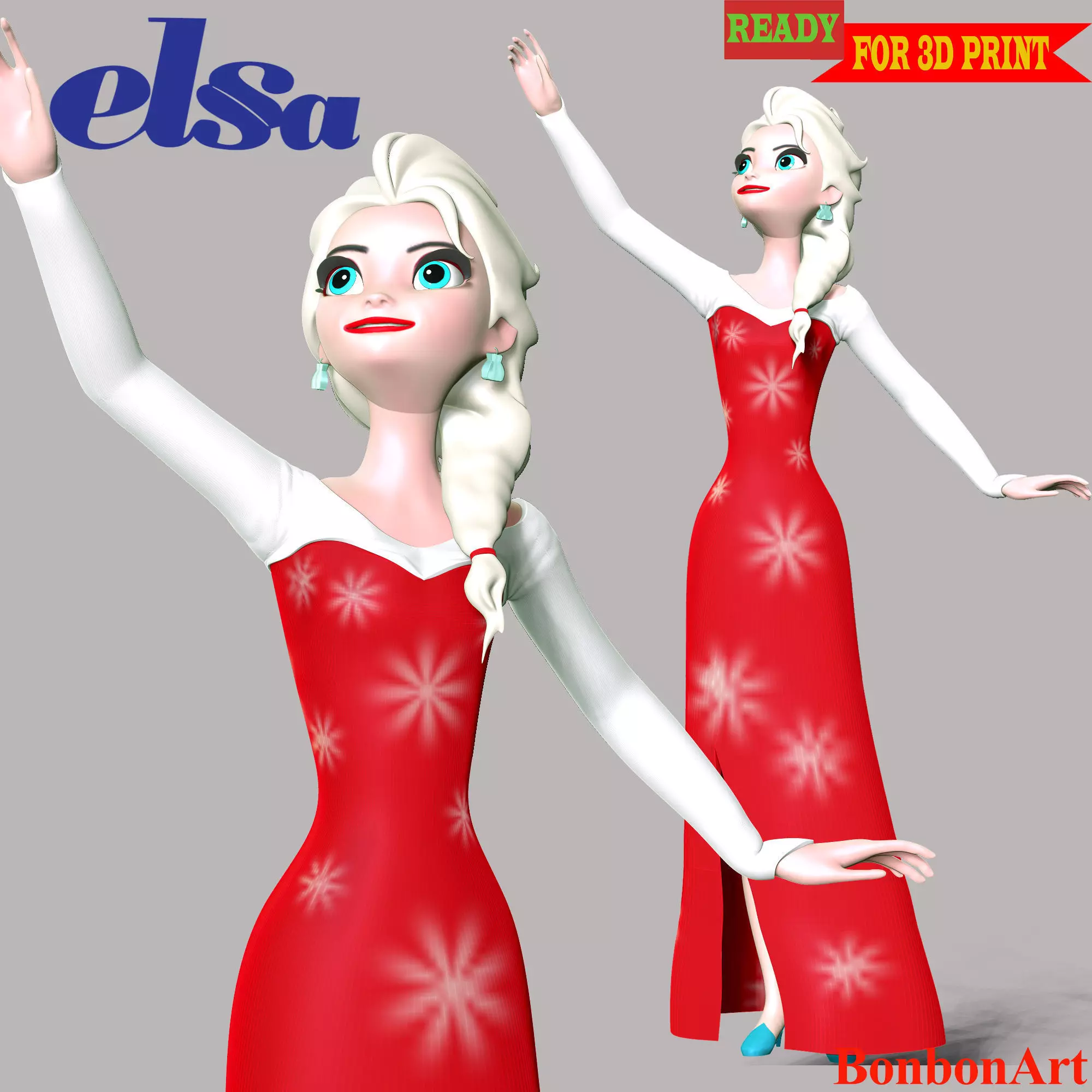 Elsa Princess 3D print model_0