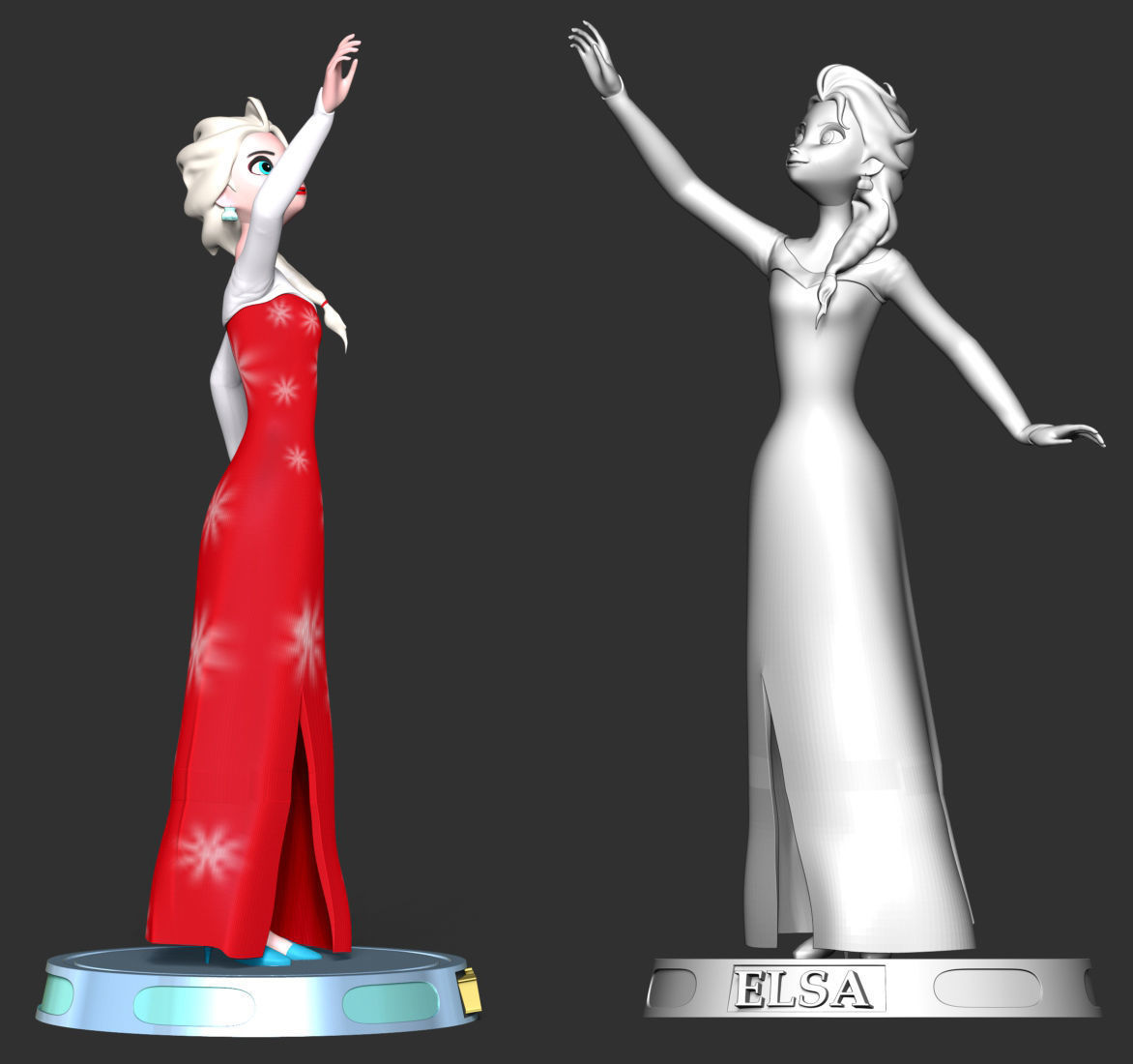 Elsa Princess 3D print model_6