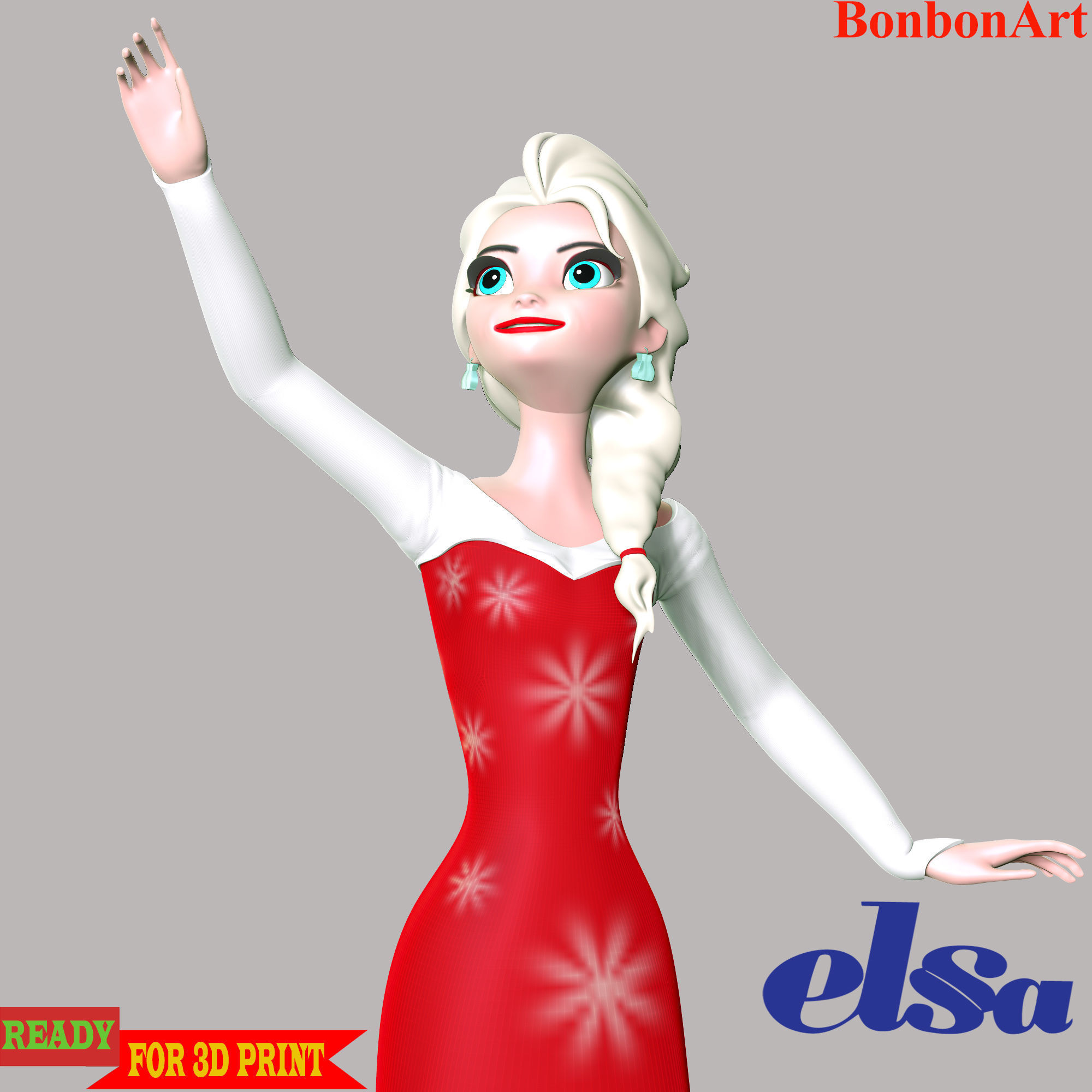 Elsa Princess 3D print model_30