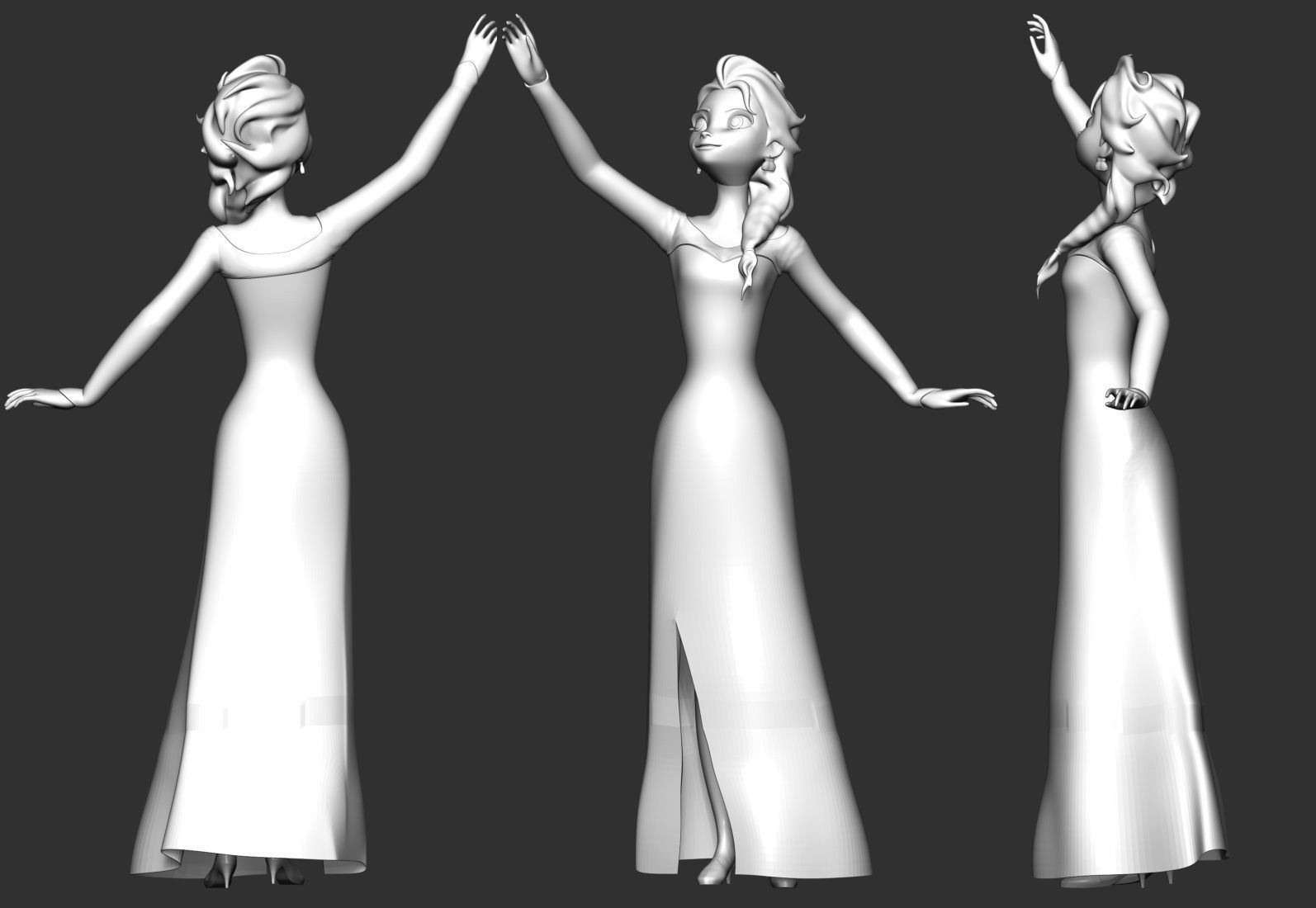 Elsa Princess 3D print model_5
