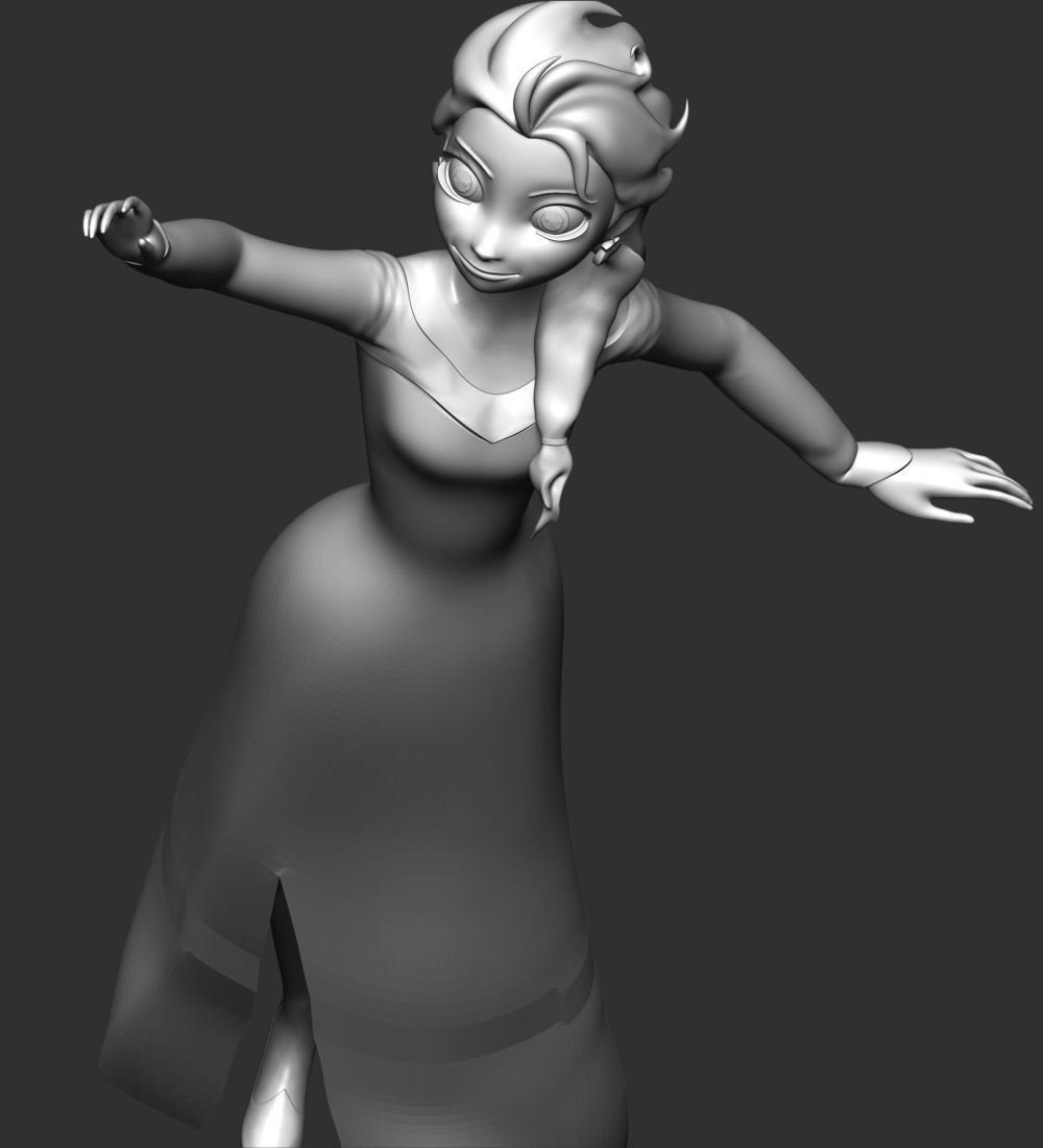 Elsa Princess 3D print model_11