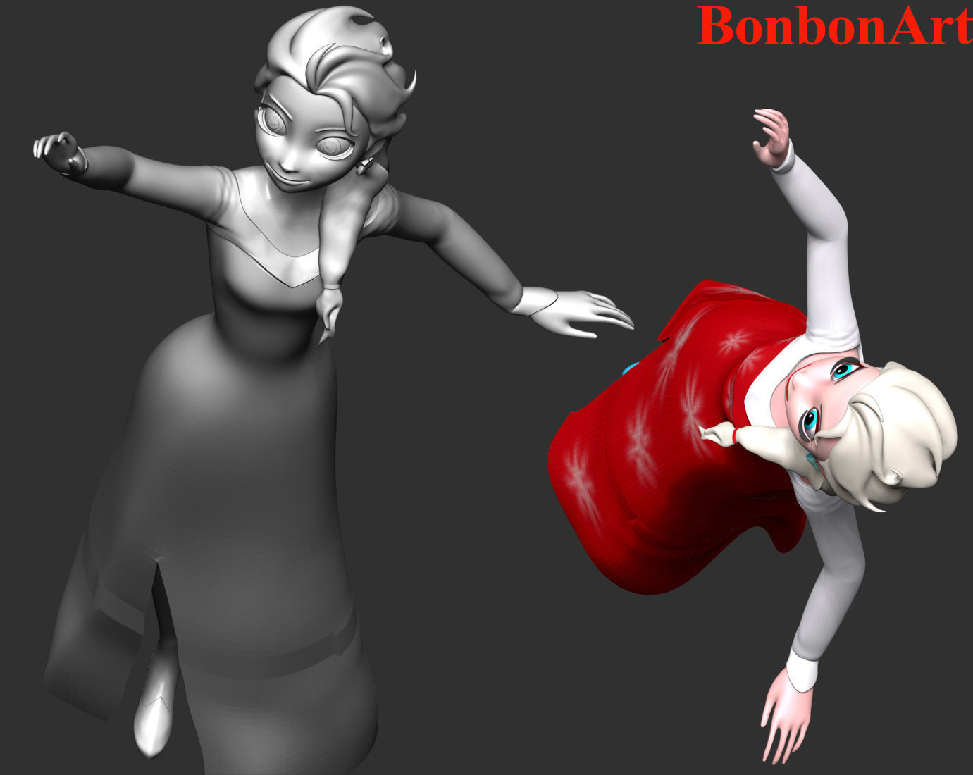 Elsa Princess 3D print model_7