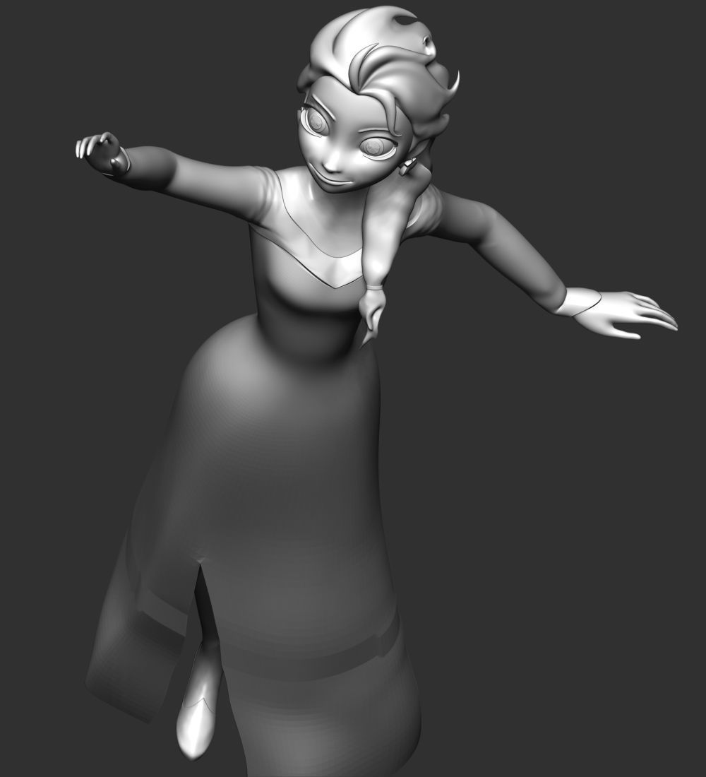 Elsa Princess 3D print model_10