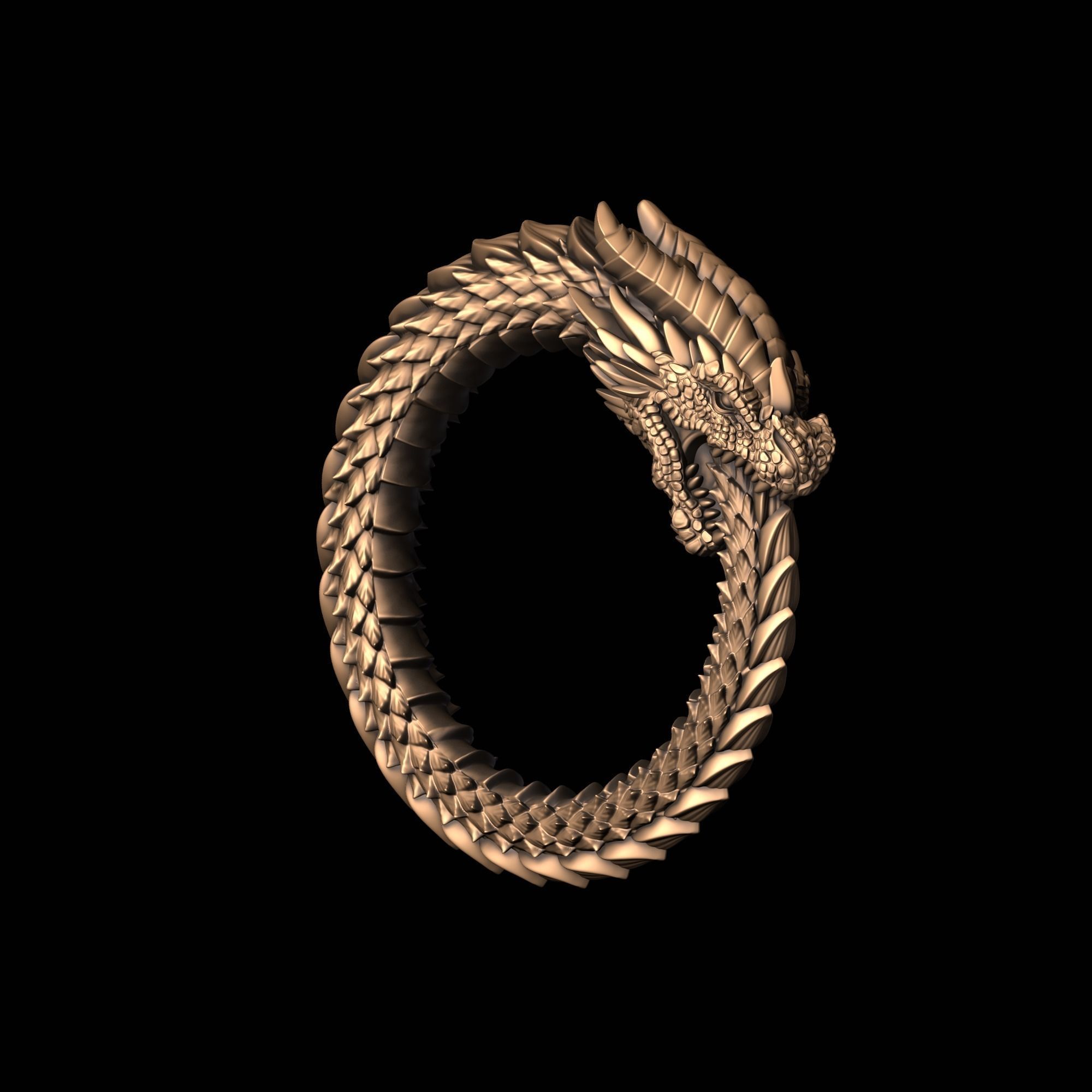 Ouroboros pendant 3D print model_1