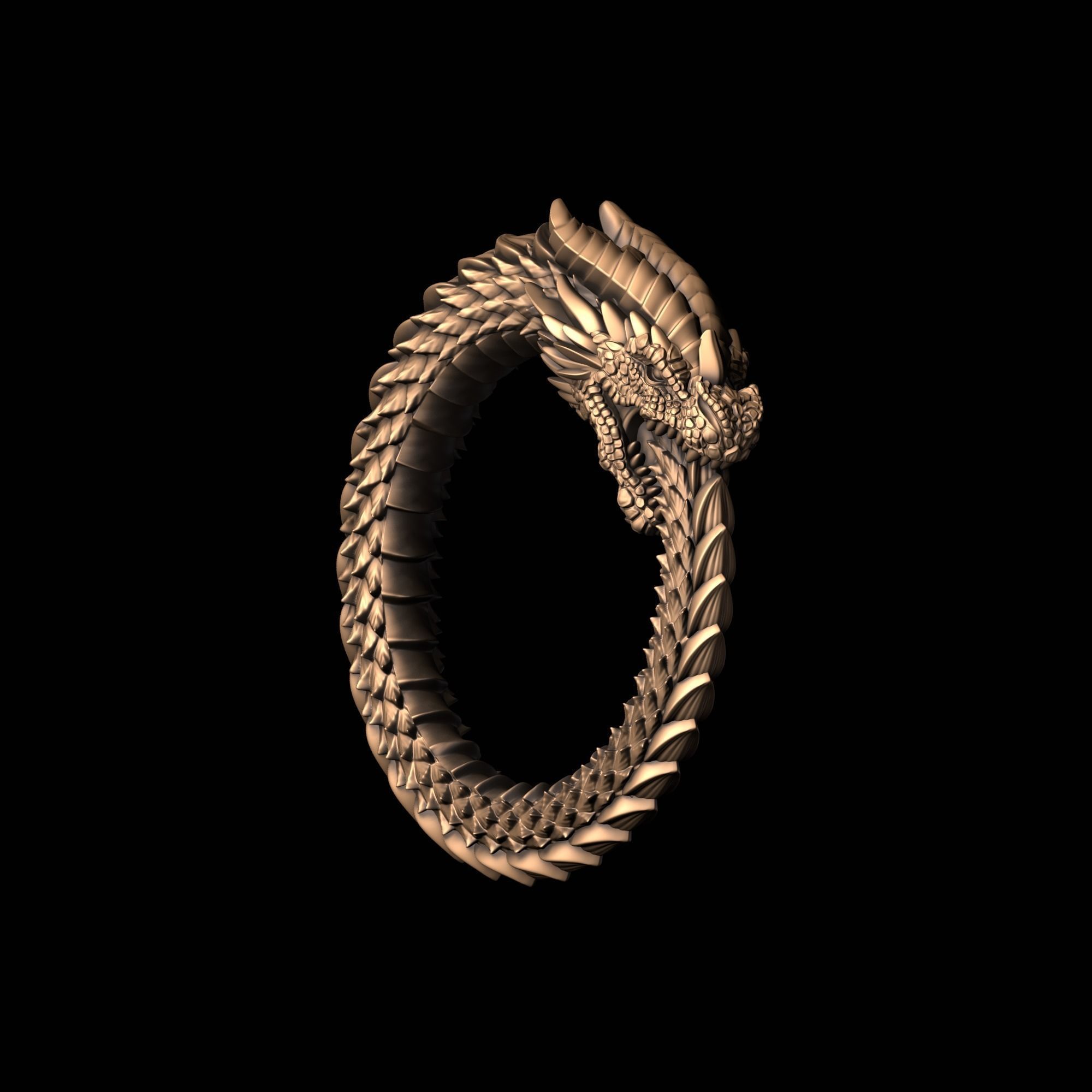 Ouroboros pendant 3D print model_6