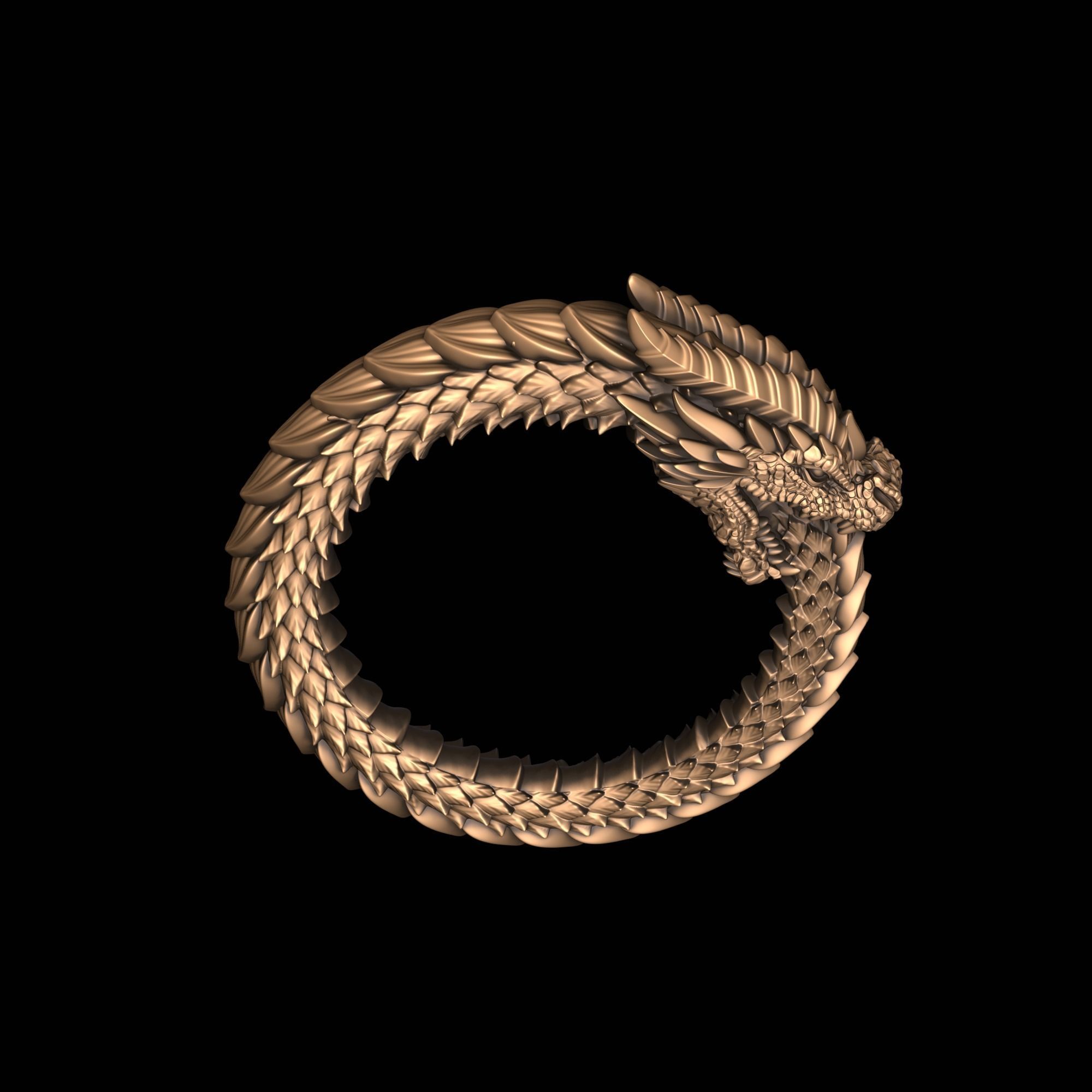 Ouroboros pendant 3D print model_5