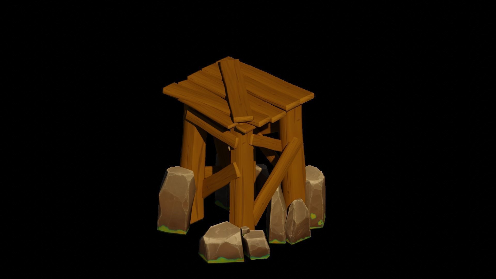 Stylized Archer Tower  Low-poly 3D model_13