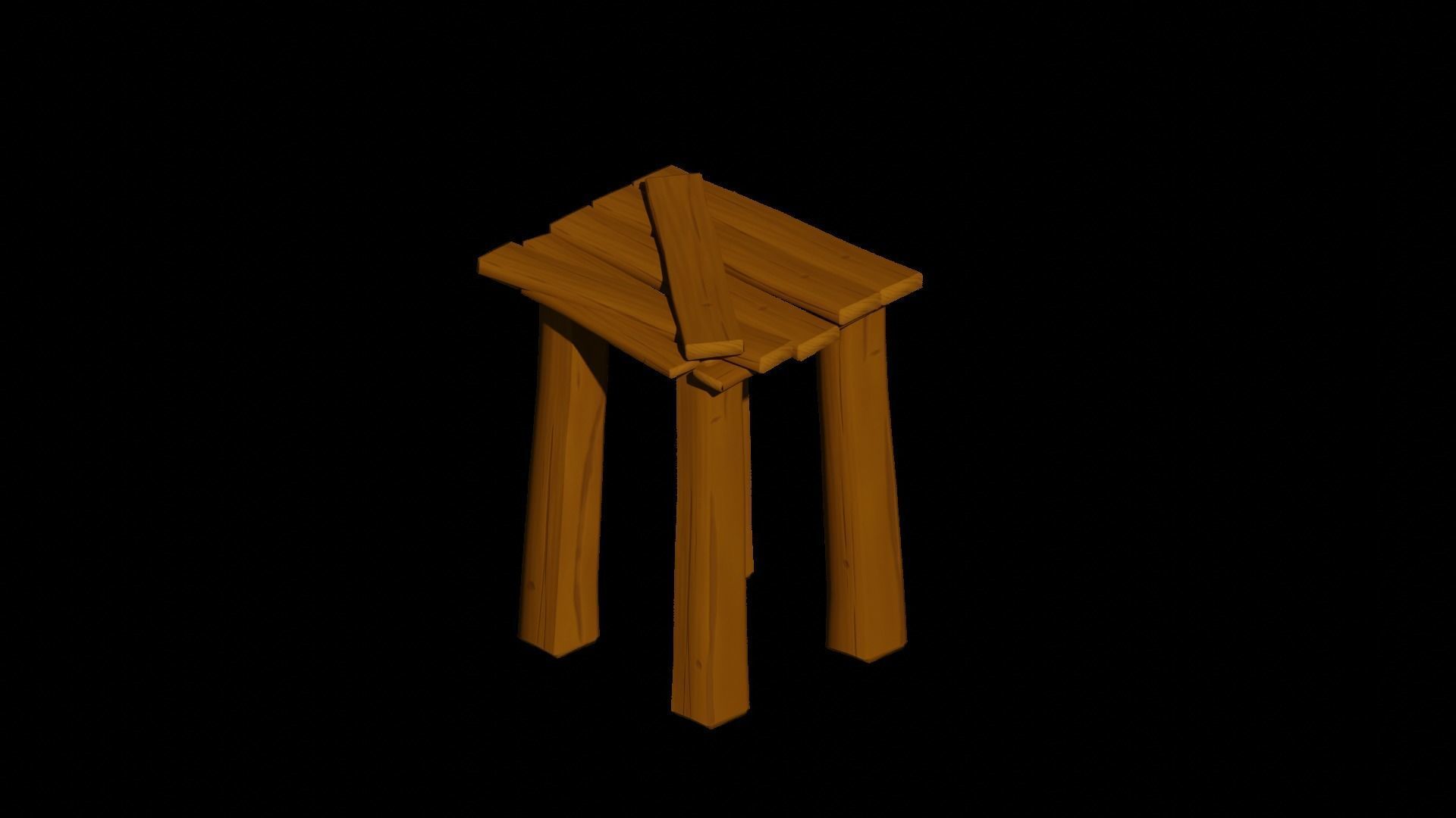 Stylized Archer Tower  Low-poly 3D model_5
