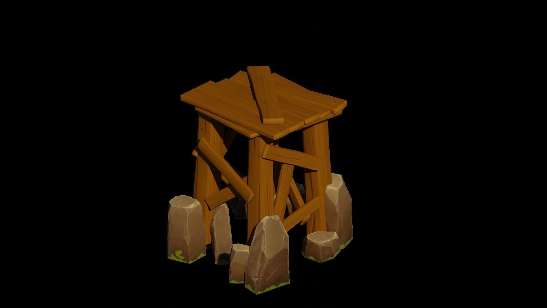 Stylized Archer Tower  Low-poly 3D model_15