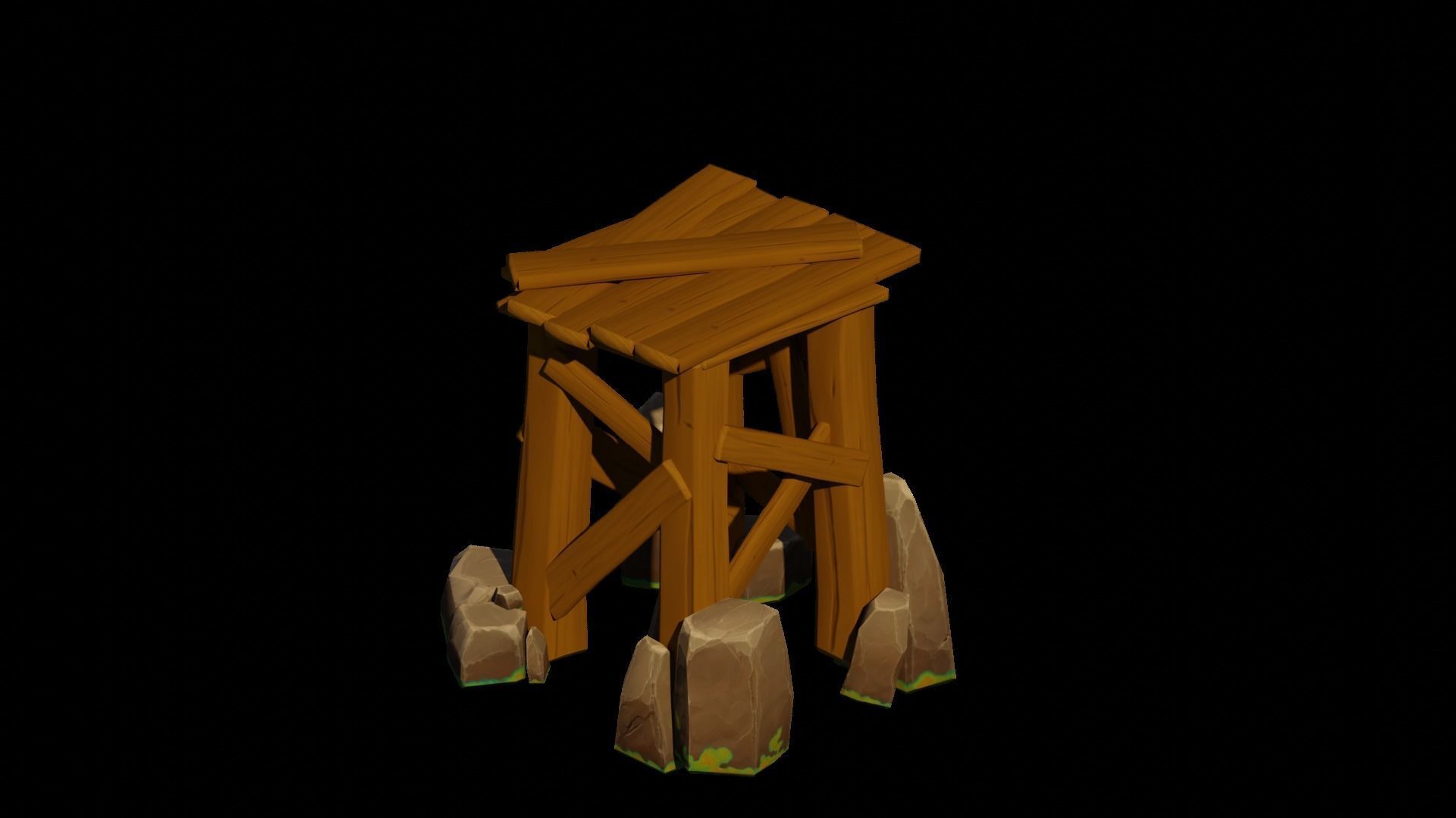Stylized Archer Tower  Low-poly 3D model_12