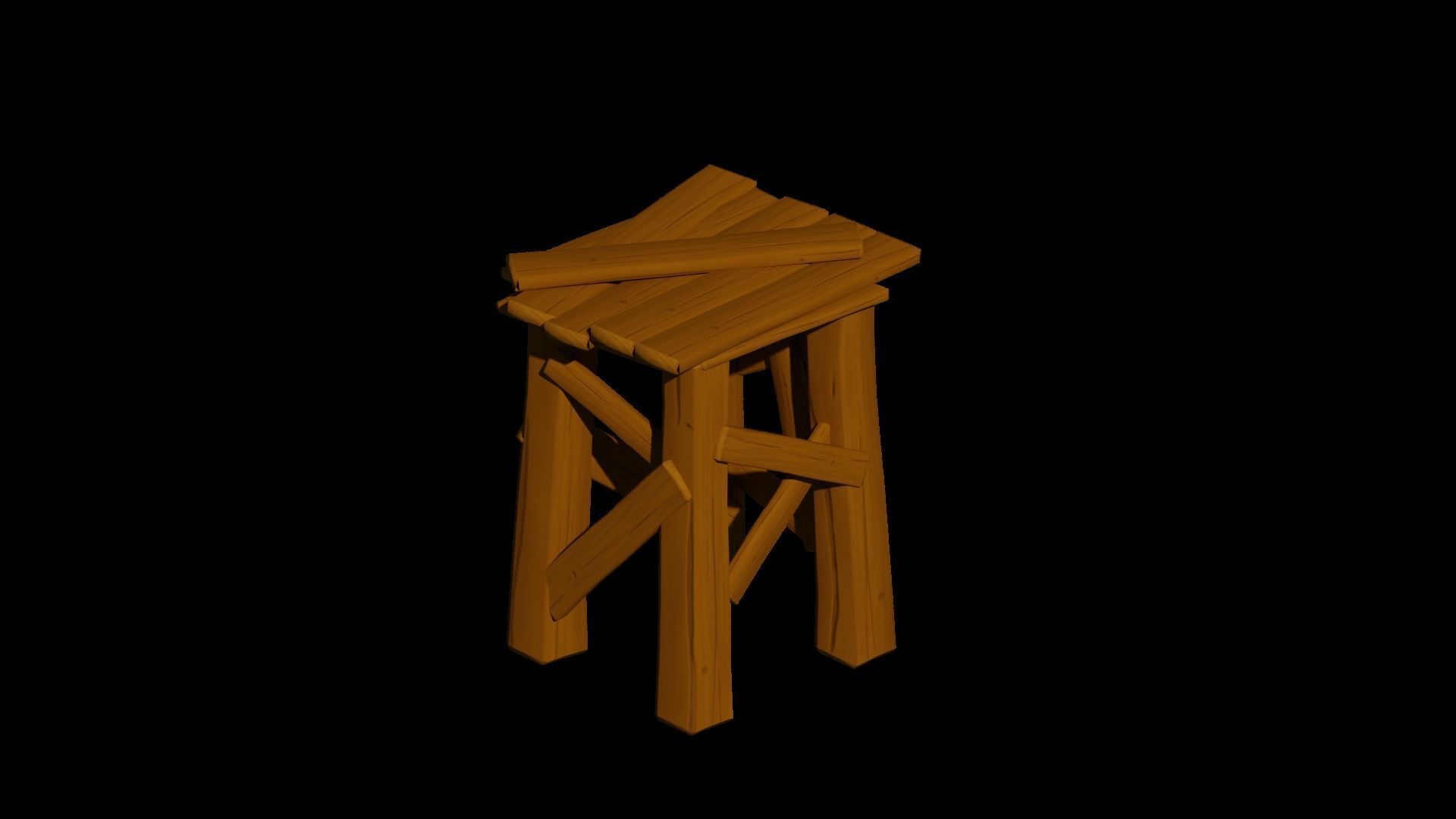 Stylized Archer Tower  Low-poly 3D model_8