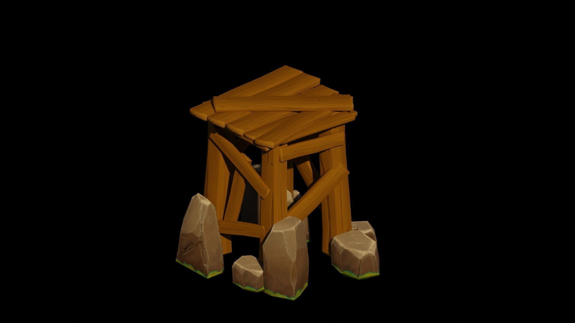 Stylized Archer Tower  Low-poly 3D model_14