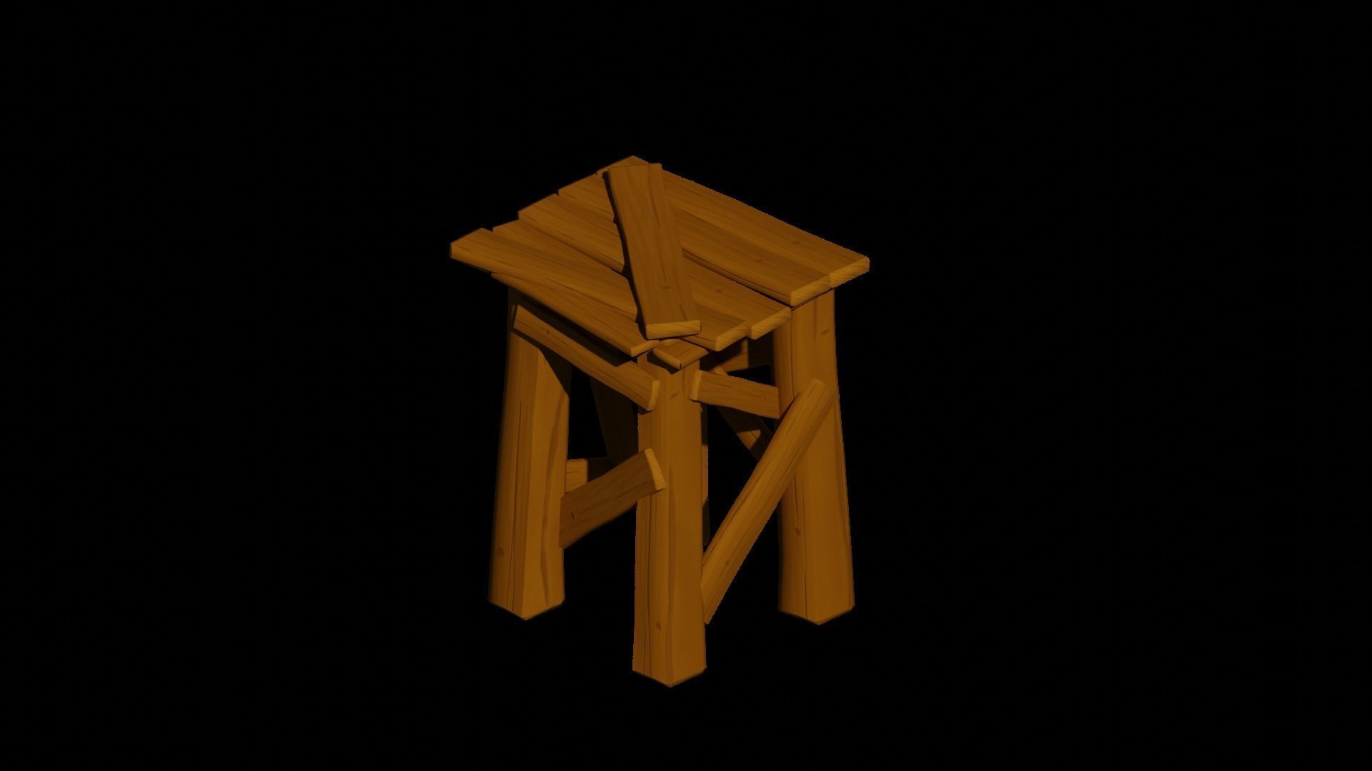 Stylized Archer Tower  Low-poly 3D model_9