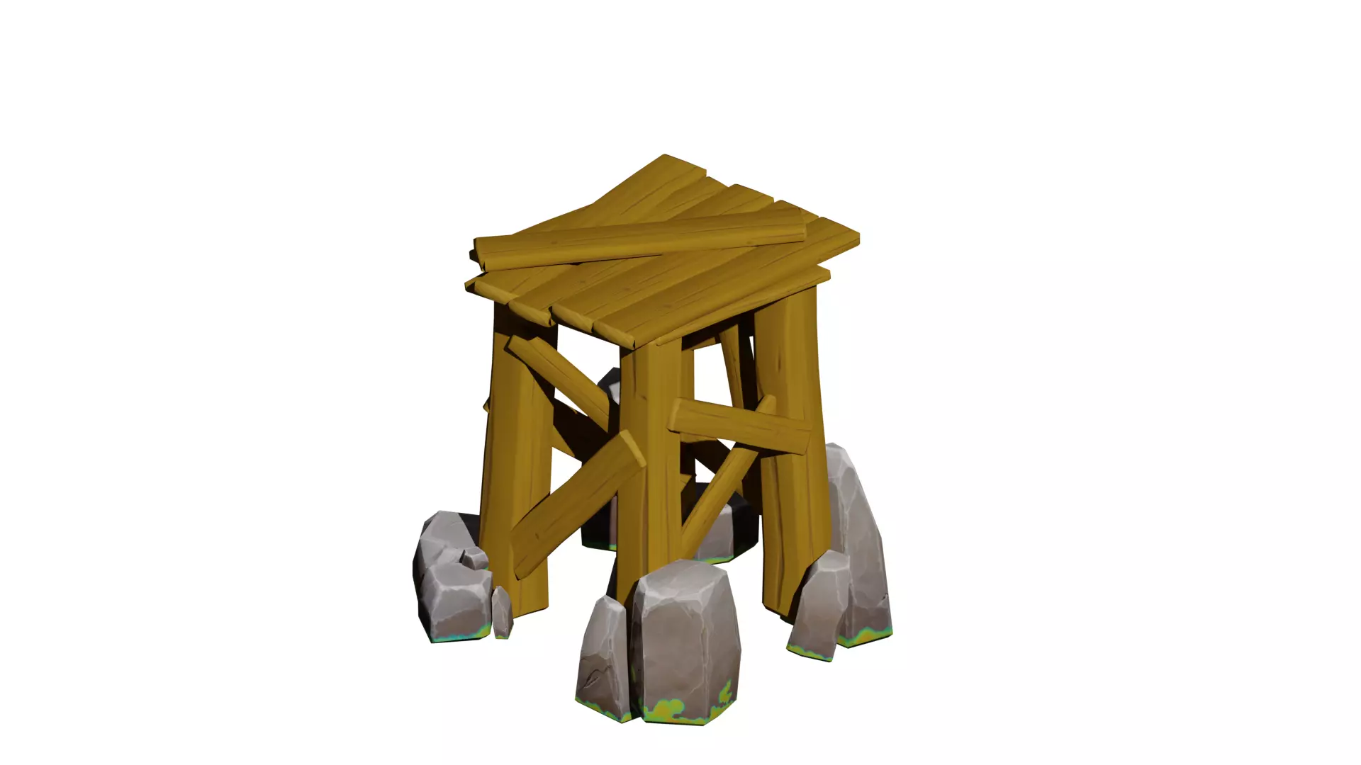 Stylized Archer Tower  Low-poly 3D model_0