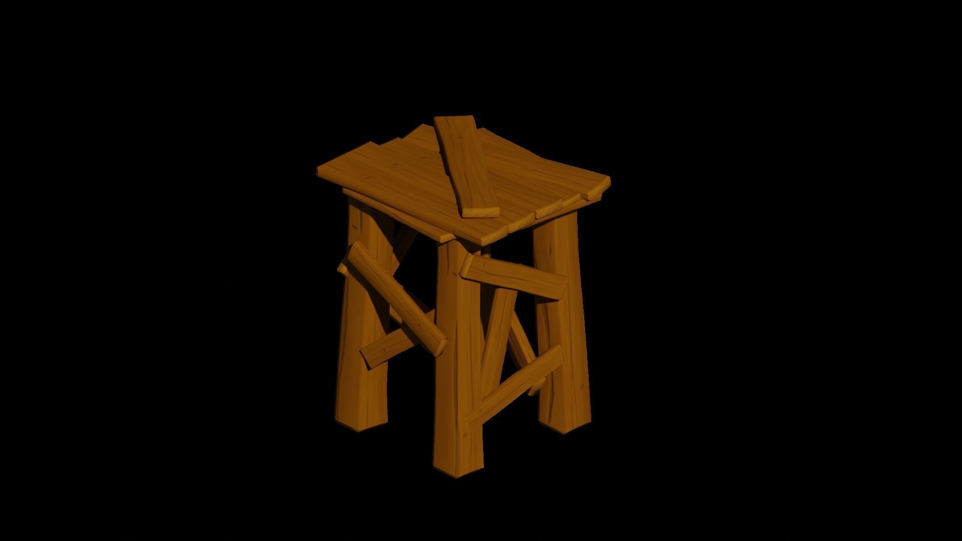 Stylized Archer Tower  Low-poly 3D model_11
