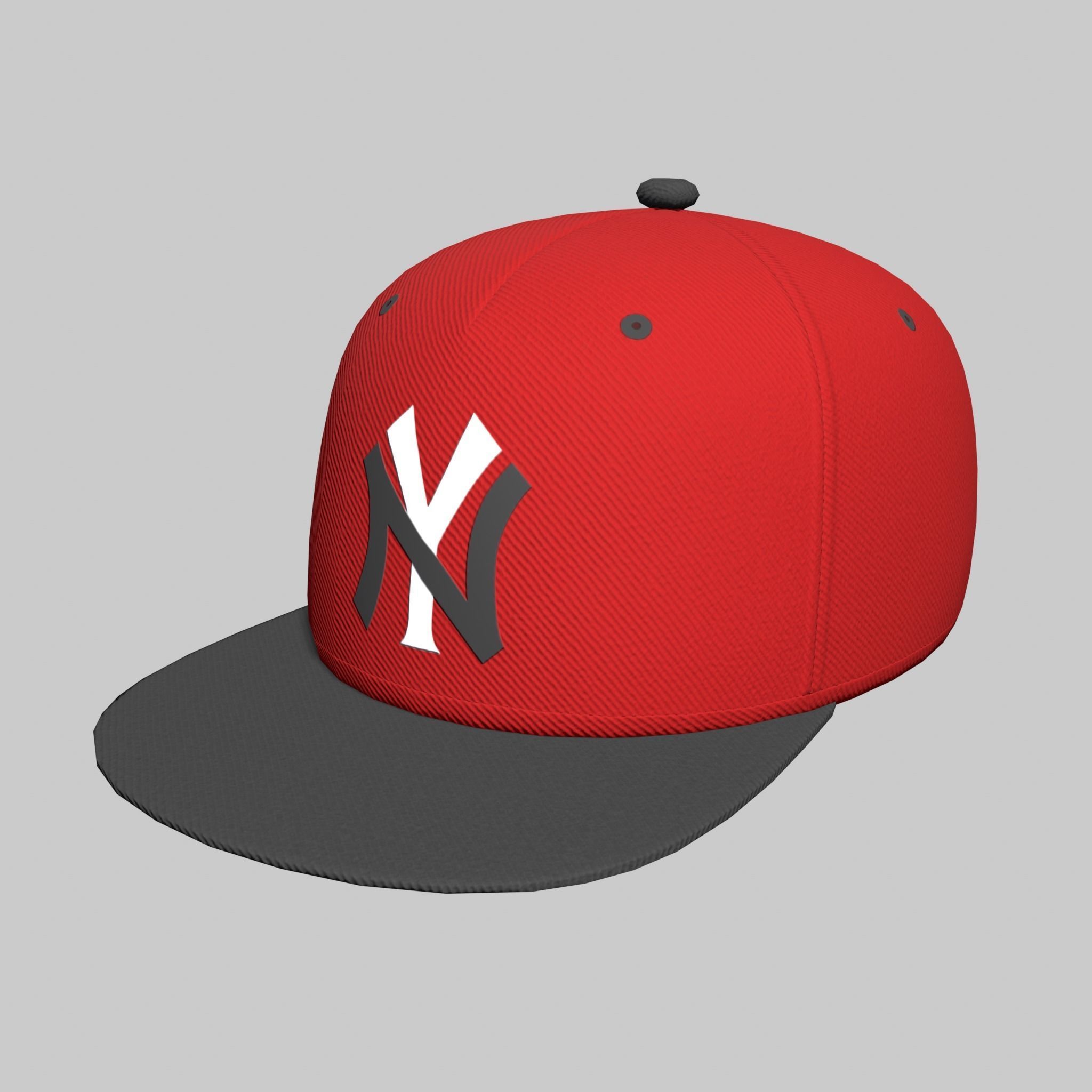 Baseball Cap Red Blue Purple Hat NY New York Yankees Low-poly 3D model_5