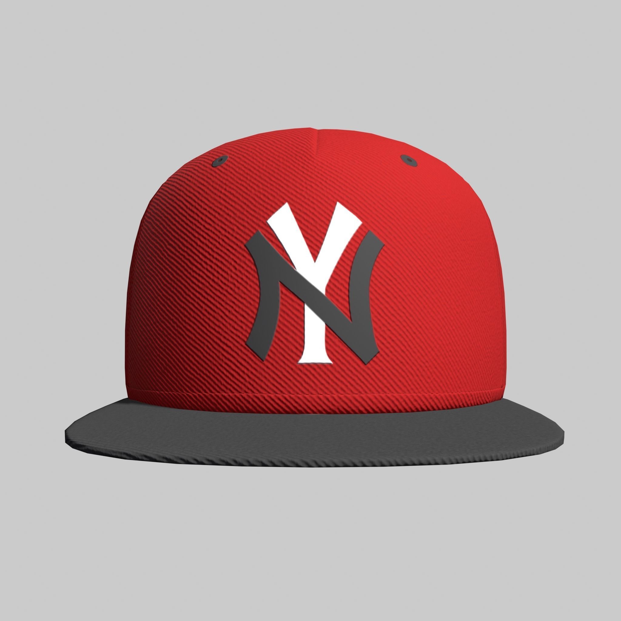 Baseball Cap Red Blue Purple Hat NY New York Yankees Low-poly 3D model_9