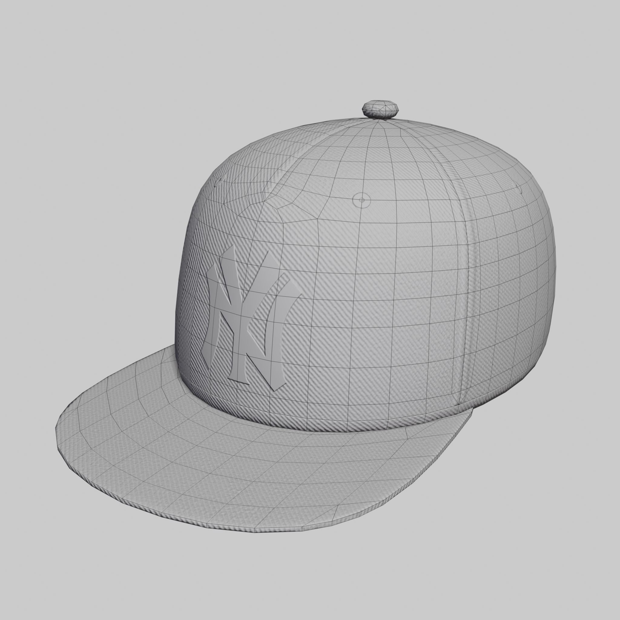Baseball Cap Red Blue Purple Hat NY New York Yankees Low-poly 3D model_15