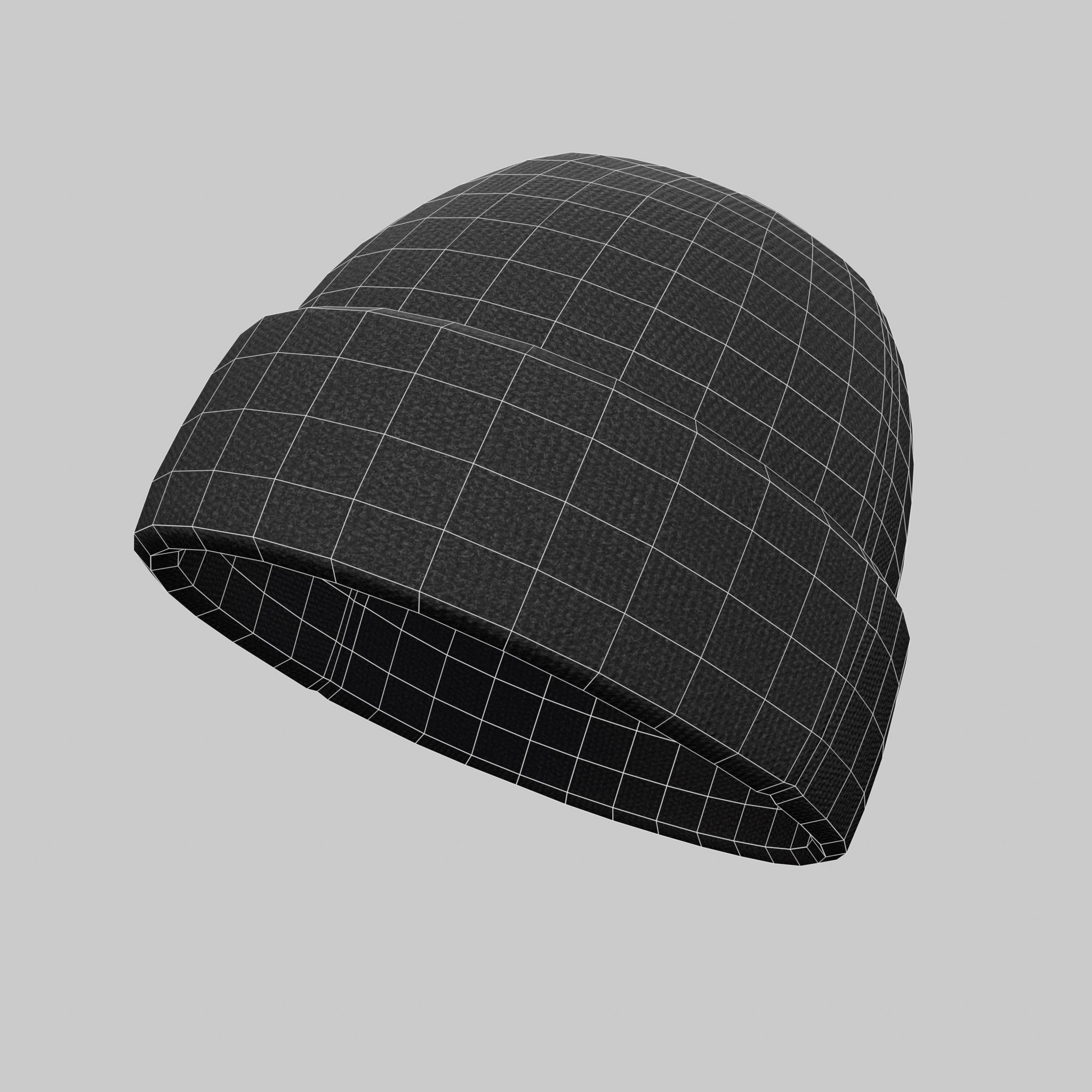 Beanie Hat Winter Worm Wool Hat Black Pink Yellow Unisex Low-poly 3D model_6