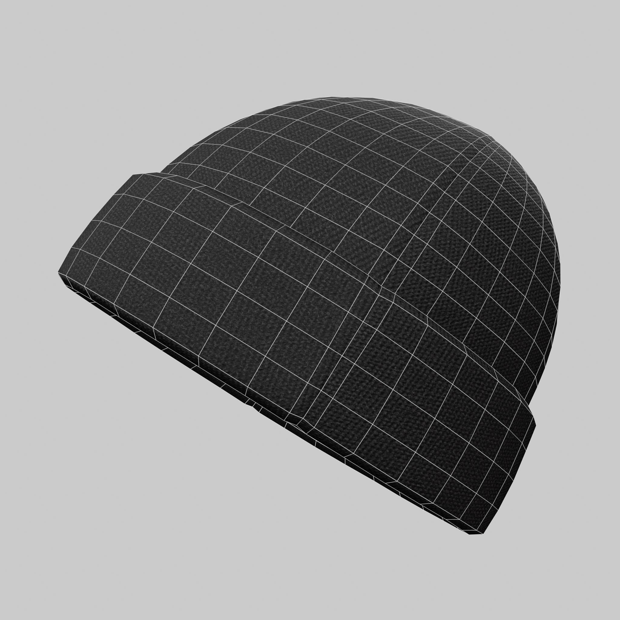 Beanie Hat Winter Worm Wool Hat Black Pink Yellow Unisex Low-poly 3D model_8