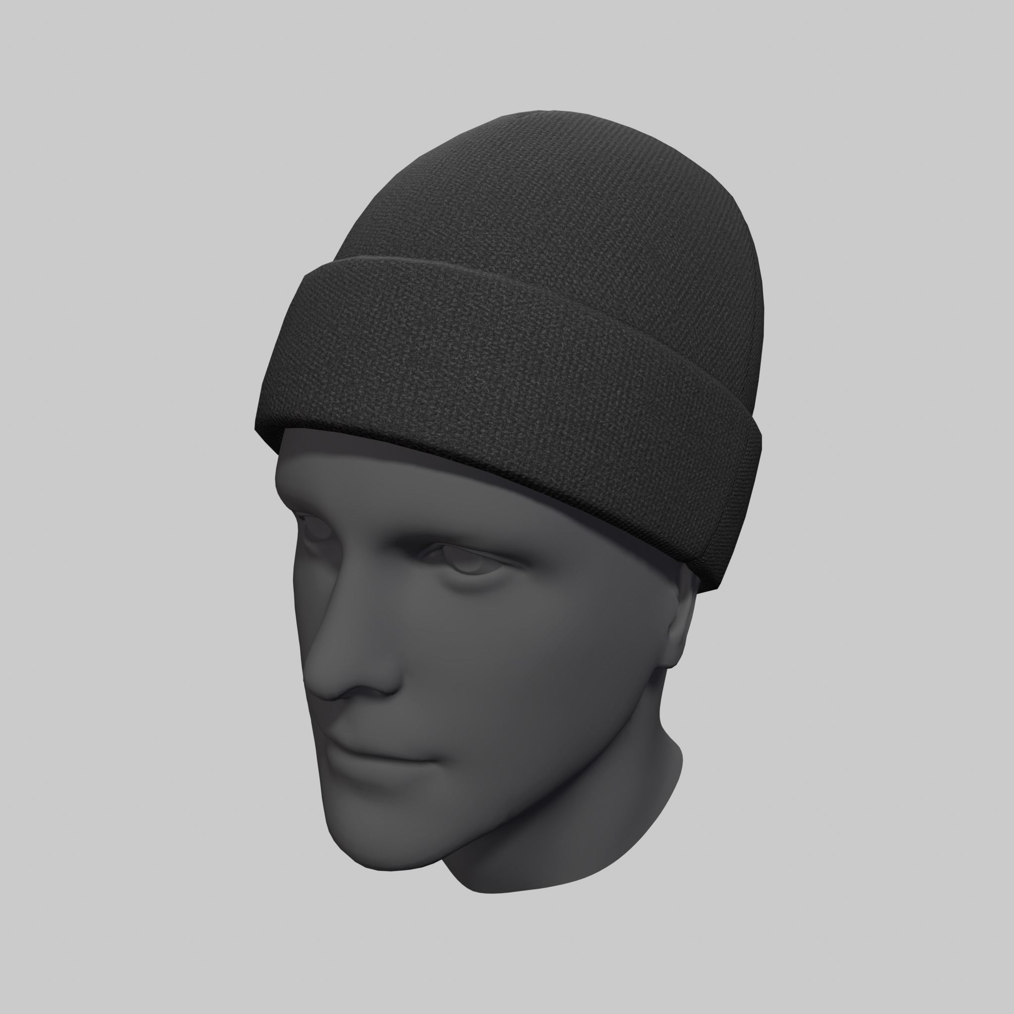 Beanie Hat Winter Worm Wool Hat Black Pink Yellow Unisex Low-poly 3D model_2