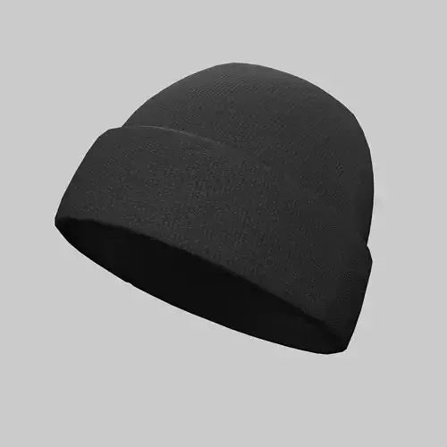 Beanie Hat Winter Worm Wool Hat Black Pink Yellow Unisex Low-poly 3D model