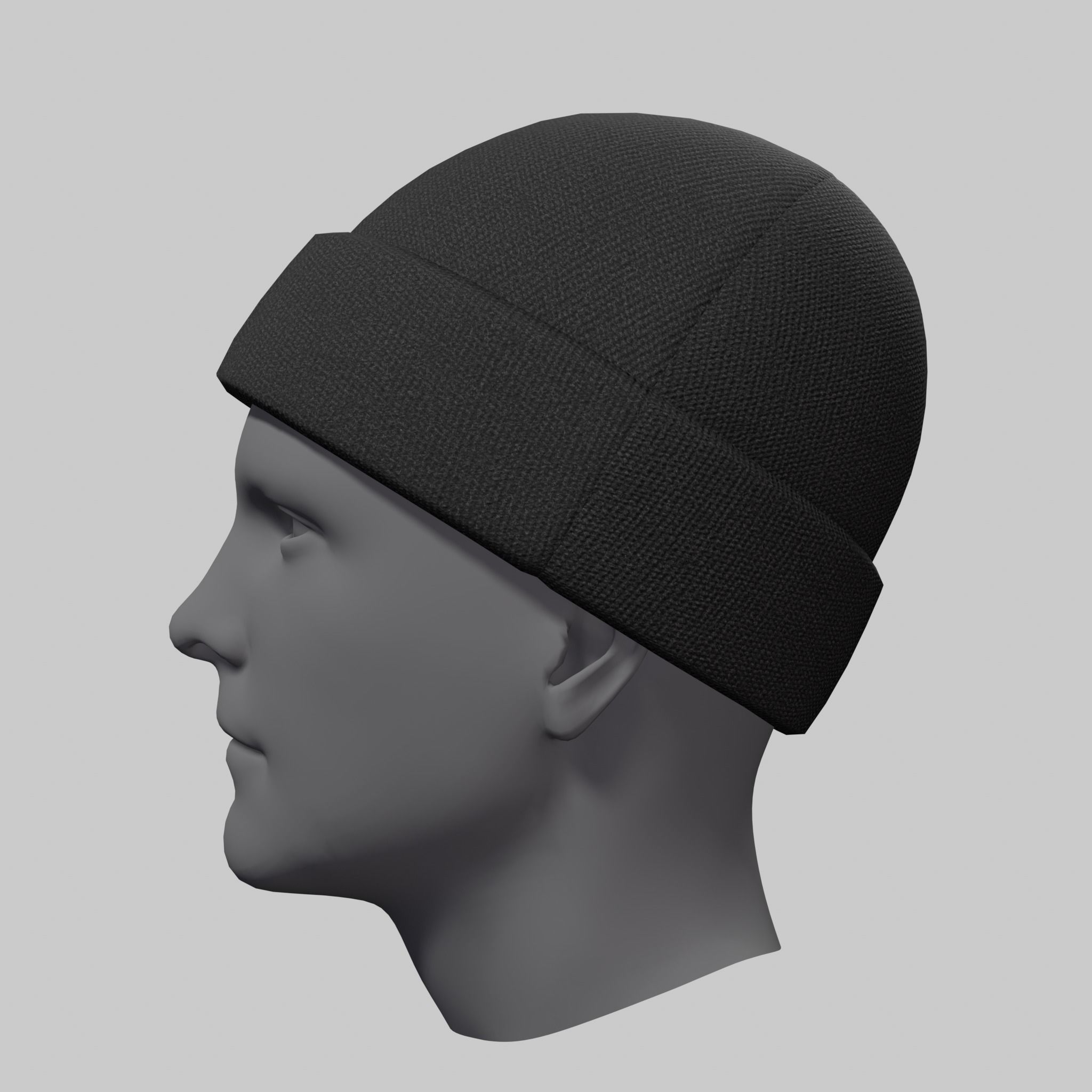 Beanie Hat Winter Worm Wool Hat Black Pink Yellow Unisex Low-poly 3D model_3