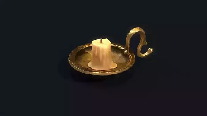 Brass Candle Holder Low-poly 3D model