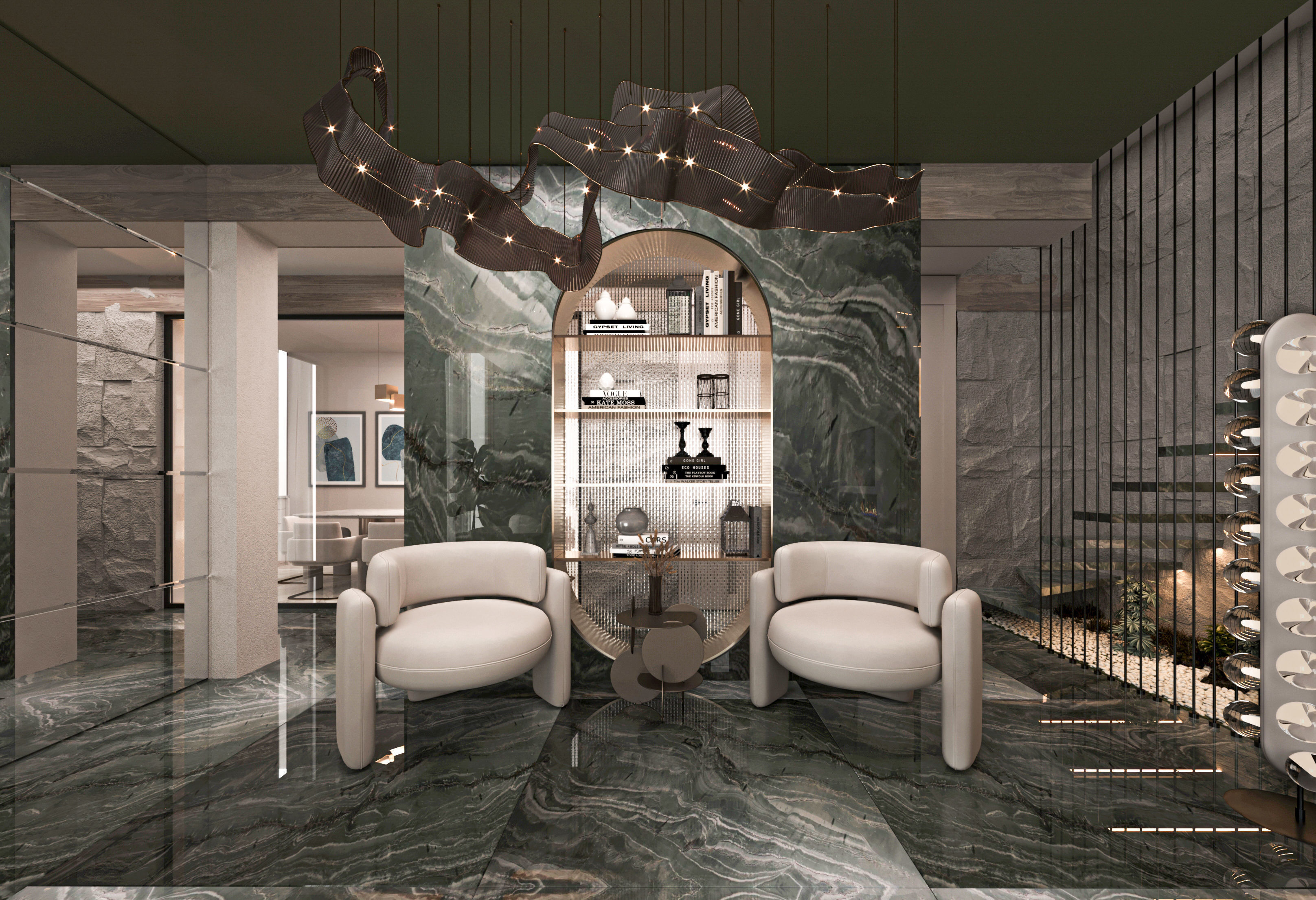 Living Room and Kitchen Modern DA Villa 3D model_11