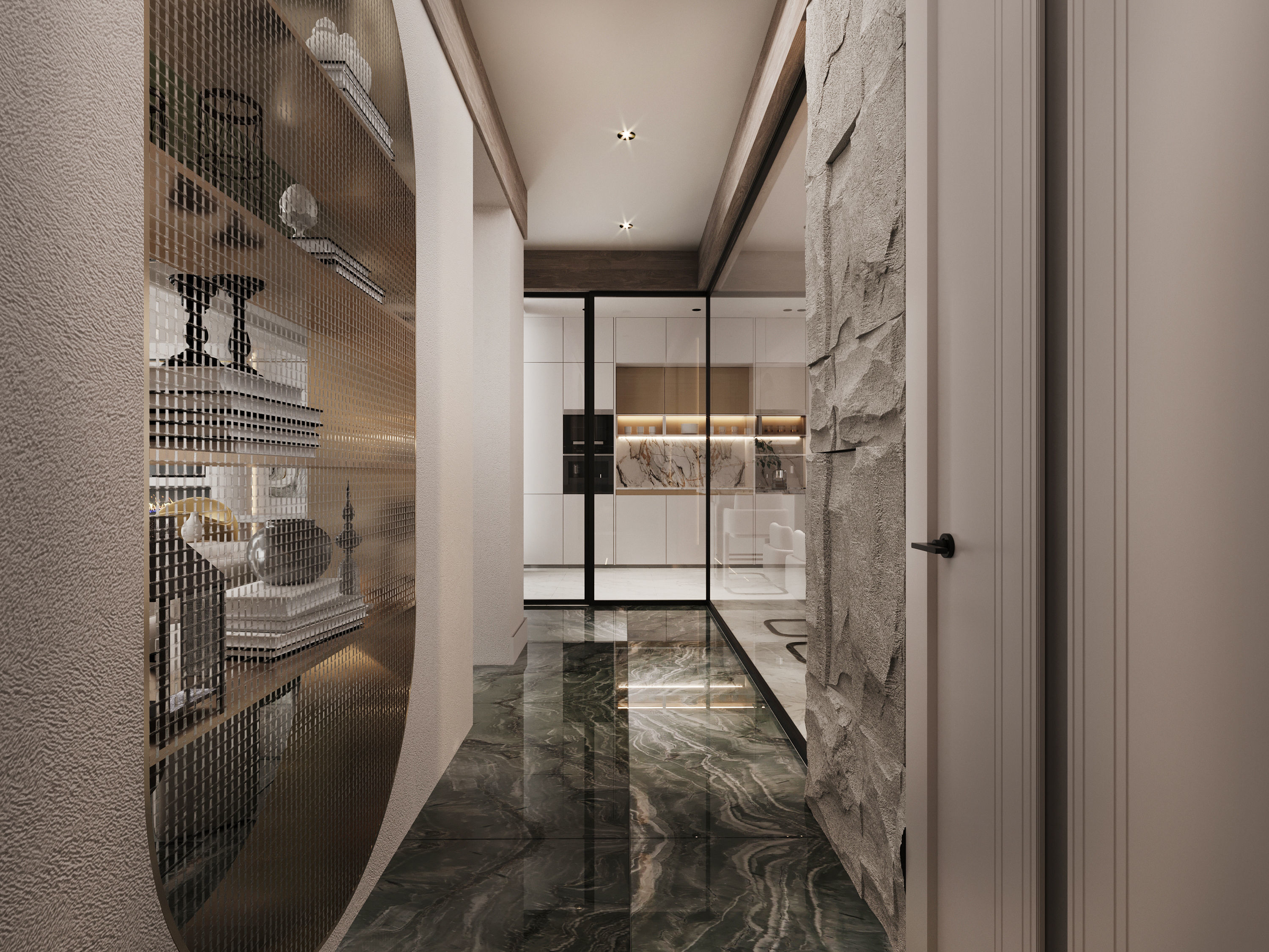 Living Room and Kitchen Modern DA Villa 3D model_6