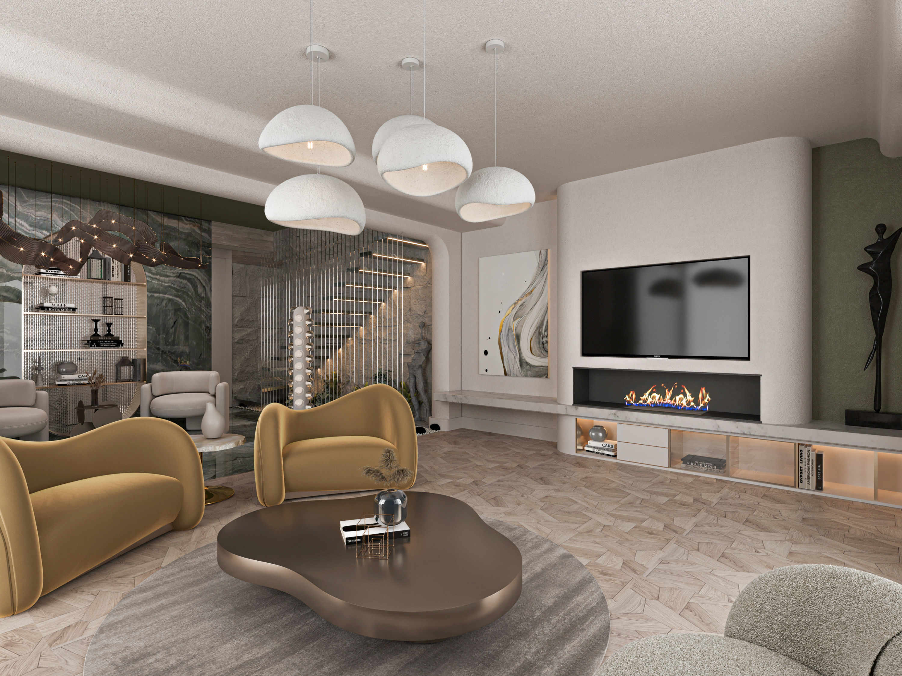 Living Room and Kitchen Modern DA Villa 3D model_17