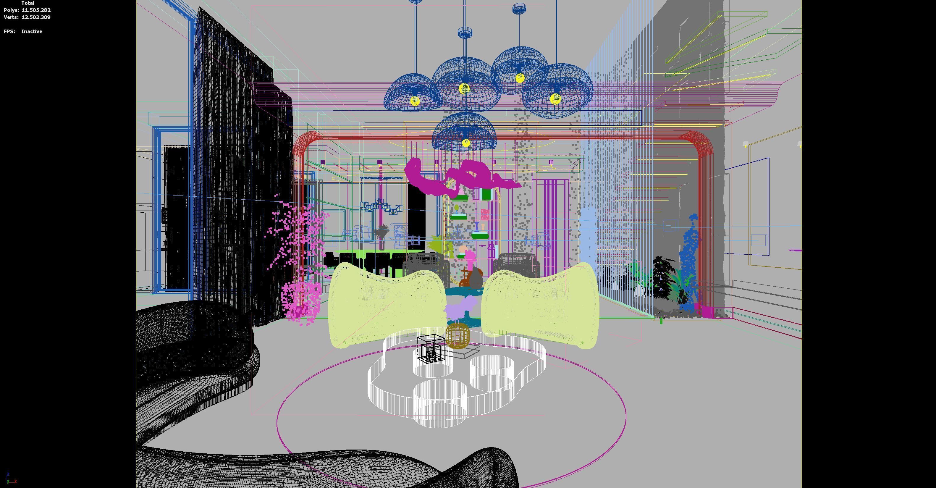 Living Room and Kitchen Modern DA Villa 3D model_9