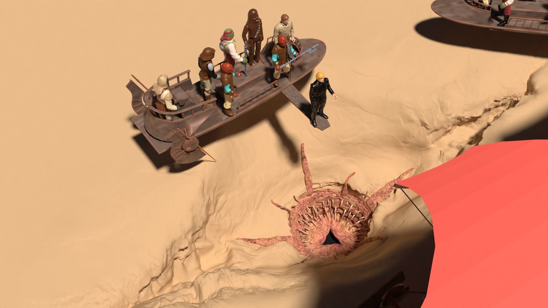 Sarlacc Pit playset 1-18 scale for 3-75 inch figures 3D print model_8