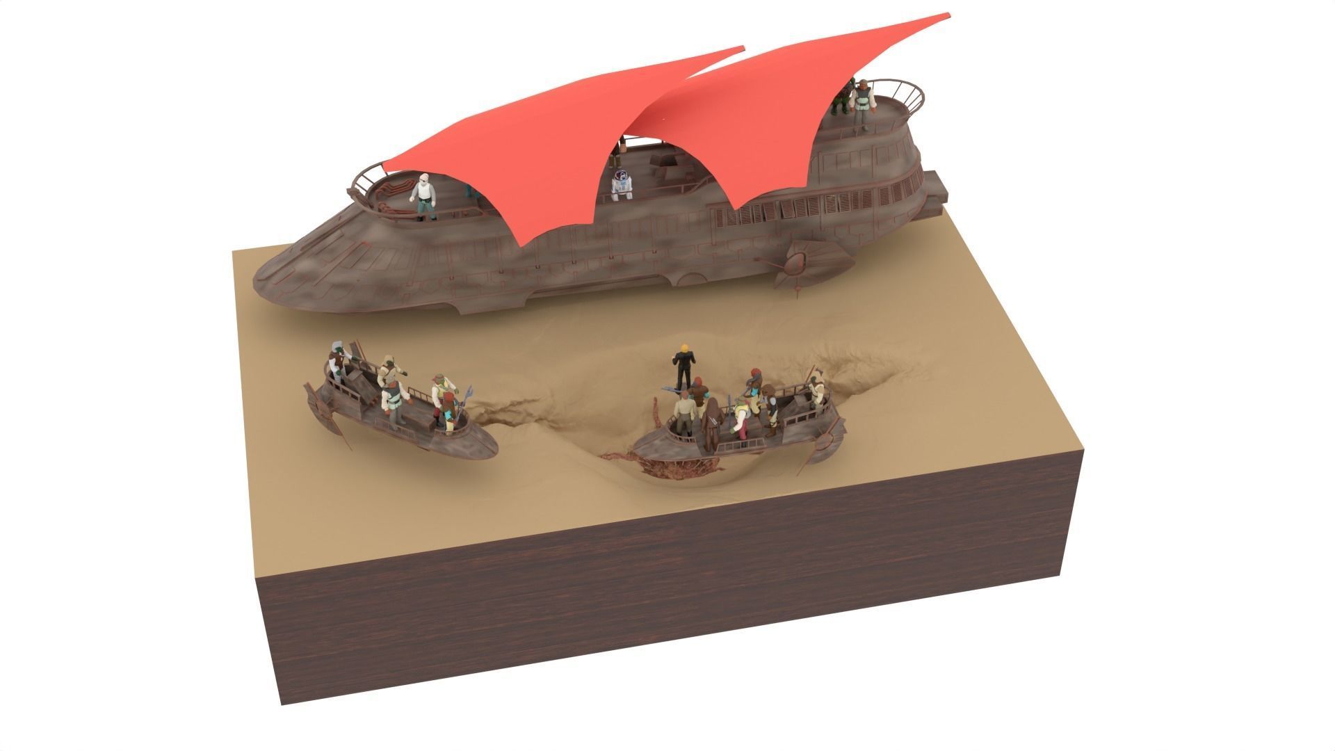 Sarlacc Pit playset 1-18 scale for 3-75 inch figures 3D print model_33