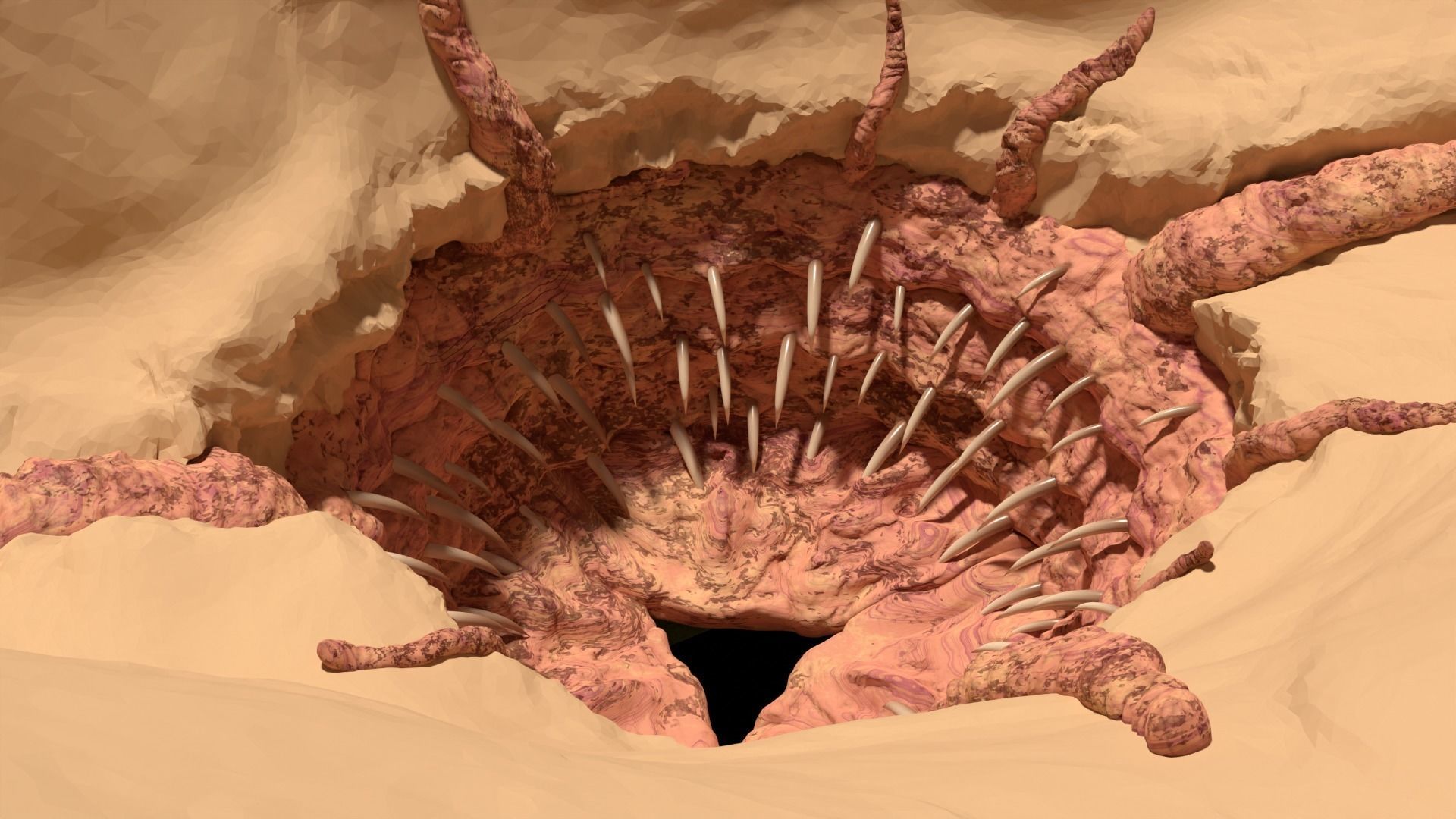 Sarlacc Pit playset 1-18 scale for 3-75 inch figures 3D print model_6