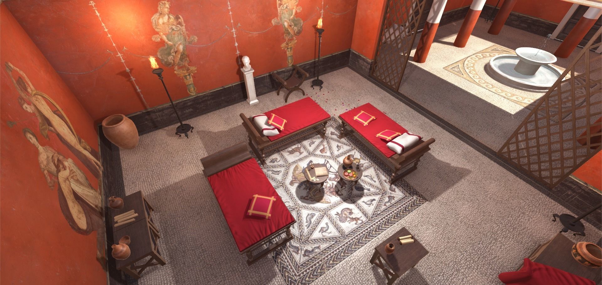 Roman House Interior VR Low-poly 3D model_9
