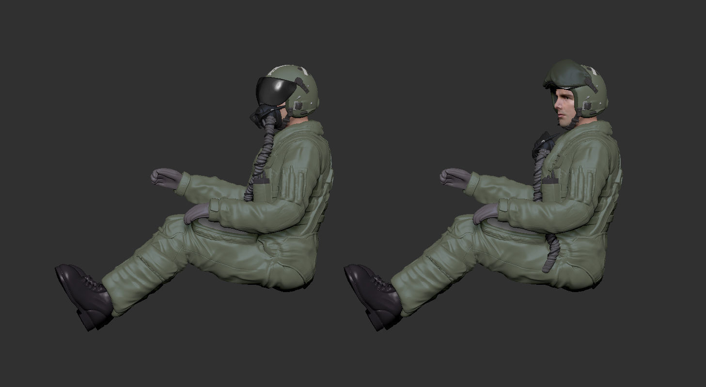 Pilot Sitting in the cockpit for 3D print 3D print model_2