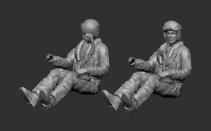 Pilot Sitting in the cockpit for 3D print 3D print model