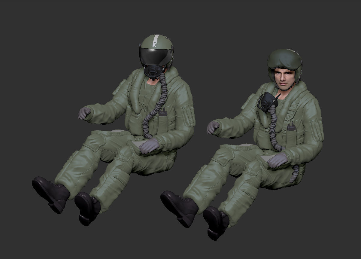Pilot Sitting in the cockpit for 3D print 3D print model_1