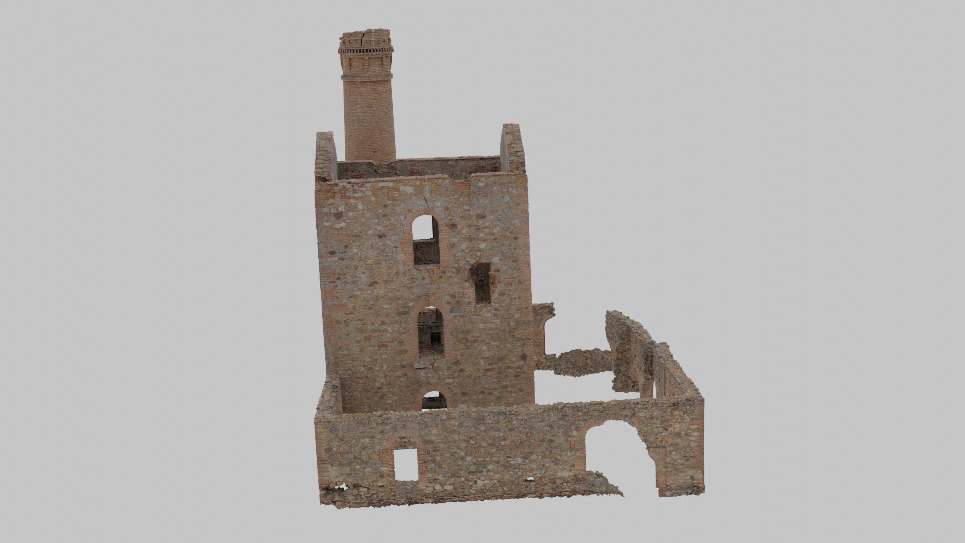 Brick Stone Factory Ruins Set Pbr Scan Low-poly 3D model_6