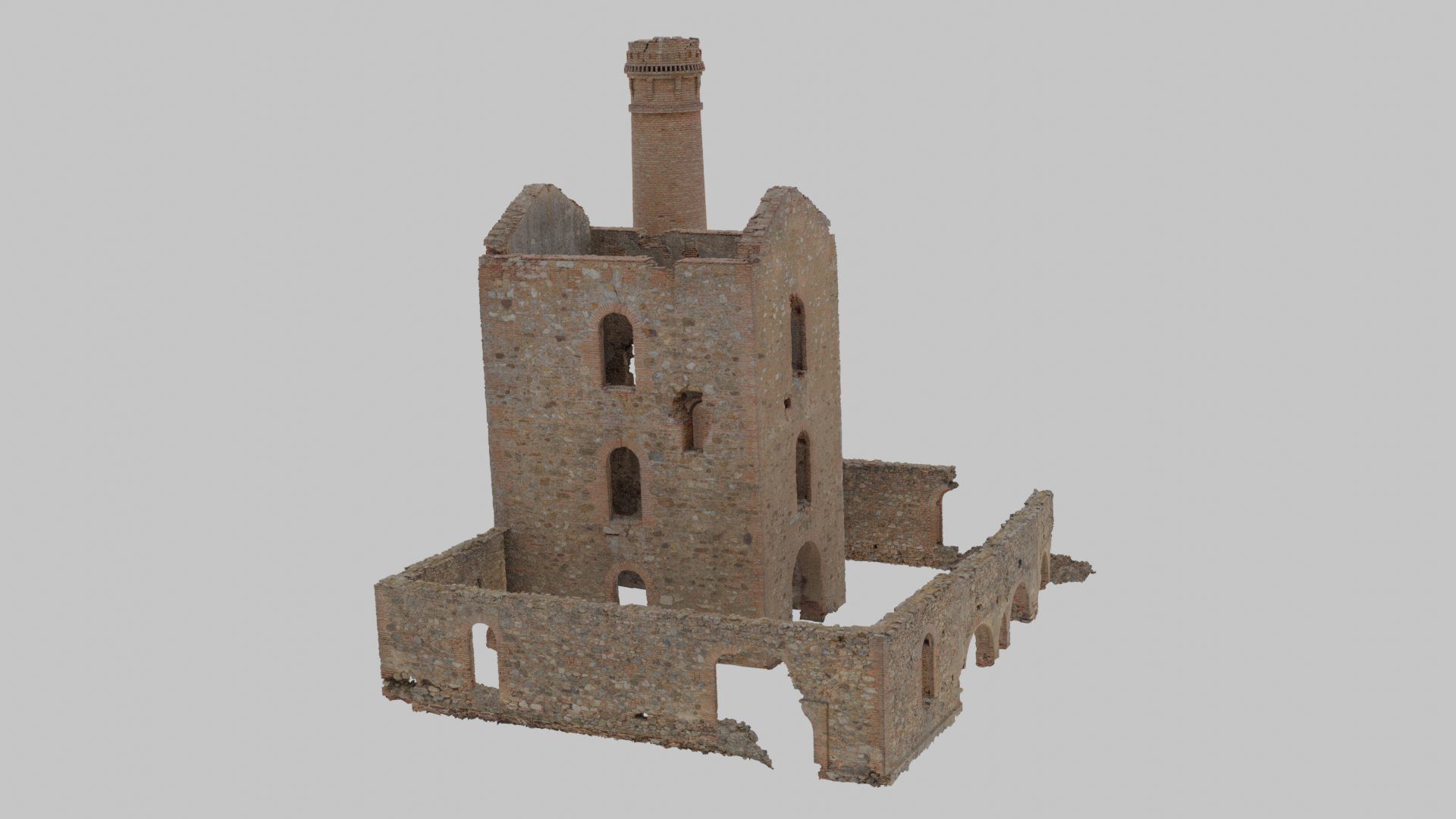 Brick Stone Factory Ruins Set Pbr Scan Low-poly 3D model_18