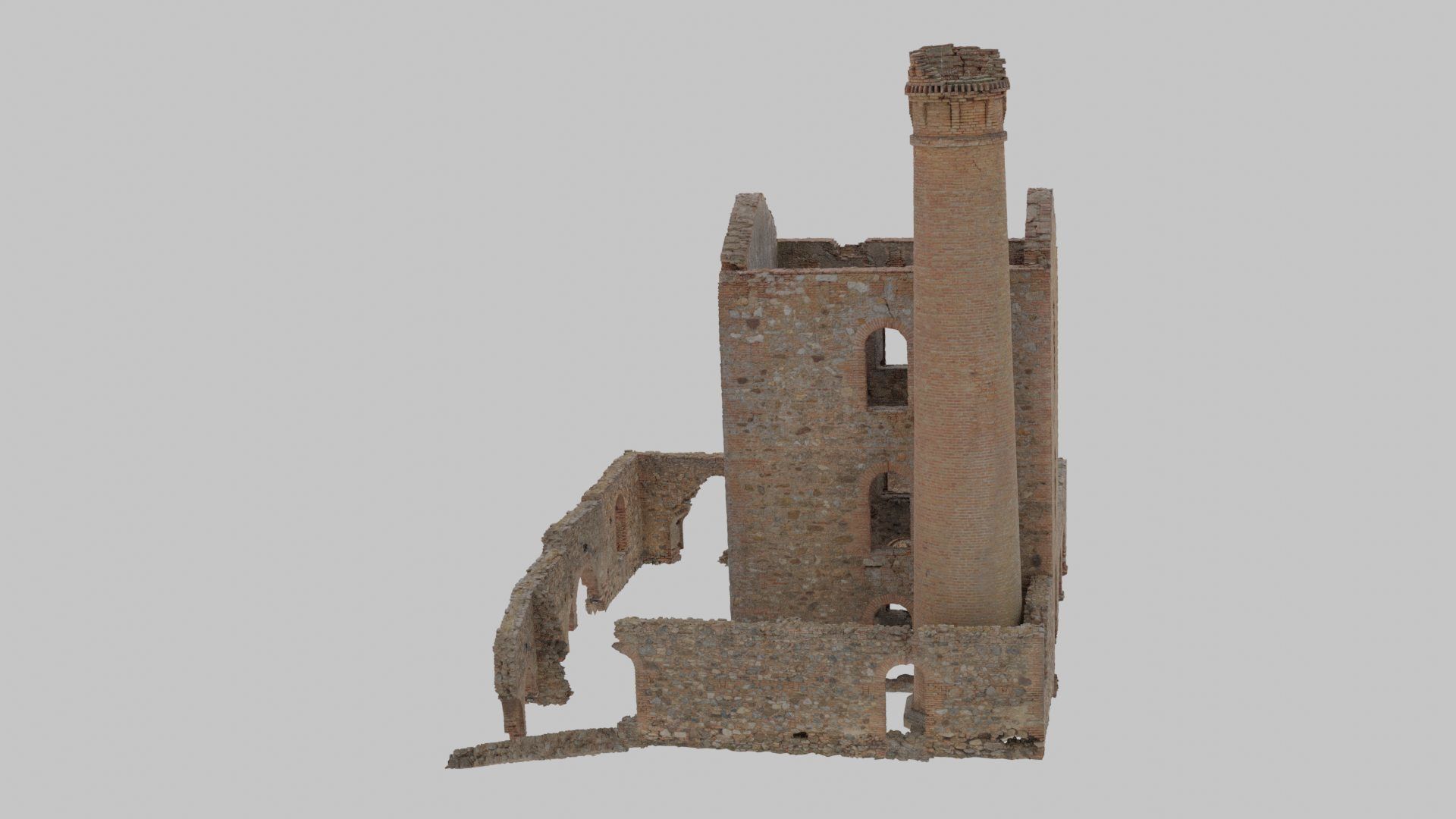 Brick Stone Factory Ruins Set Pbr Scan Low-poly 3D model_12