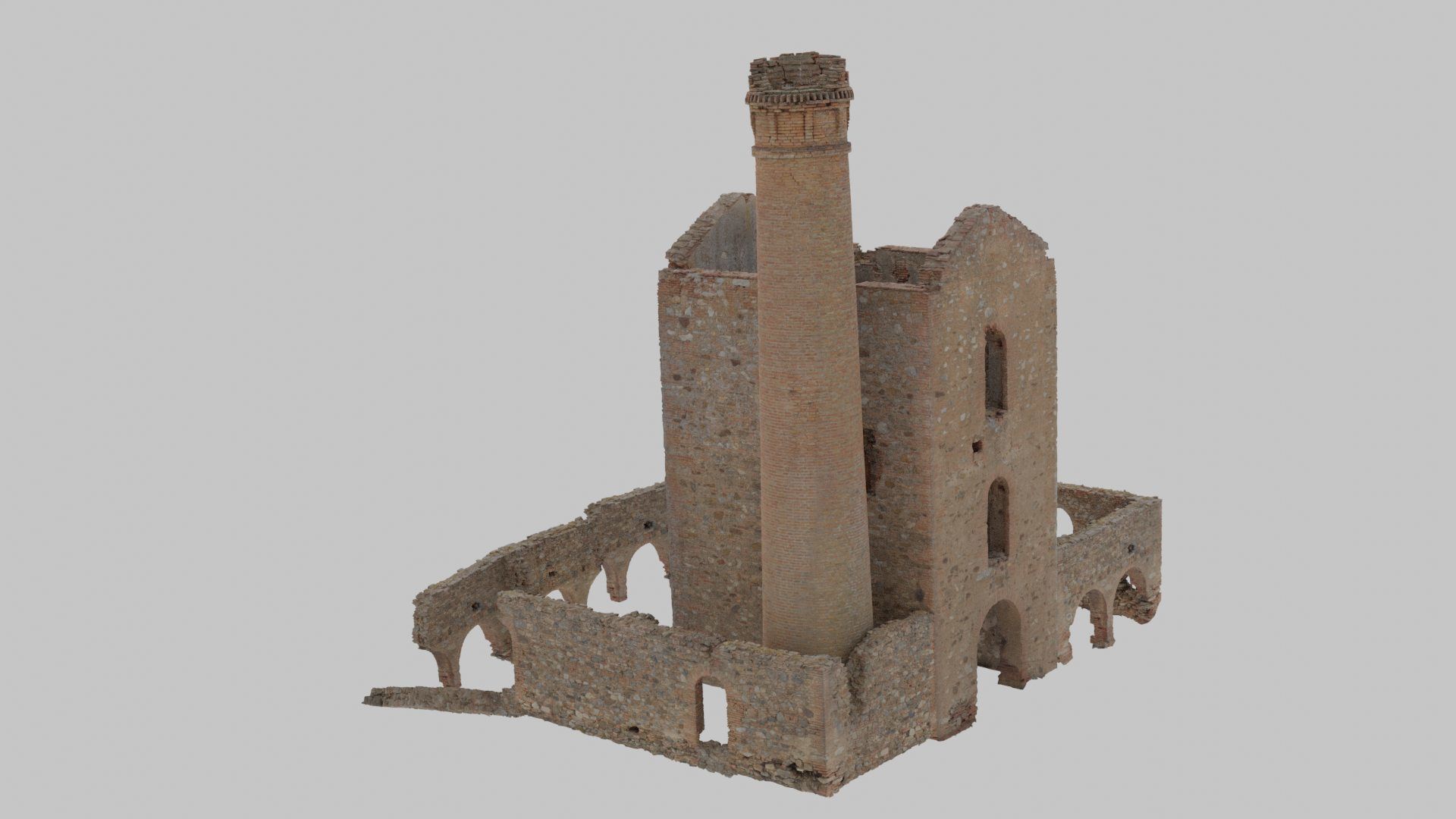 Brick Stone Factory Ruins Set Pbr Scan Low-poly 3D model_11